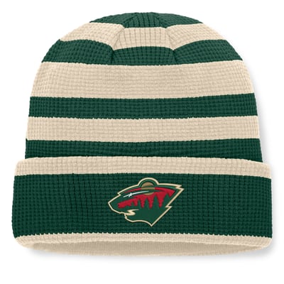 Men's Minnesota Wild Fanatics Green/Cream Fundamental Steady Cuffed Knit Hat