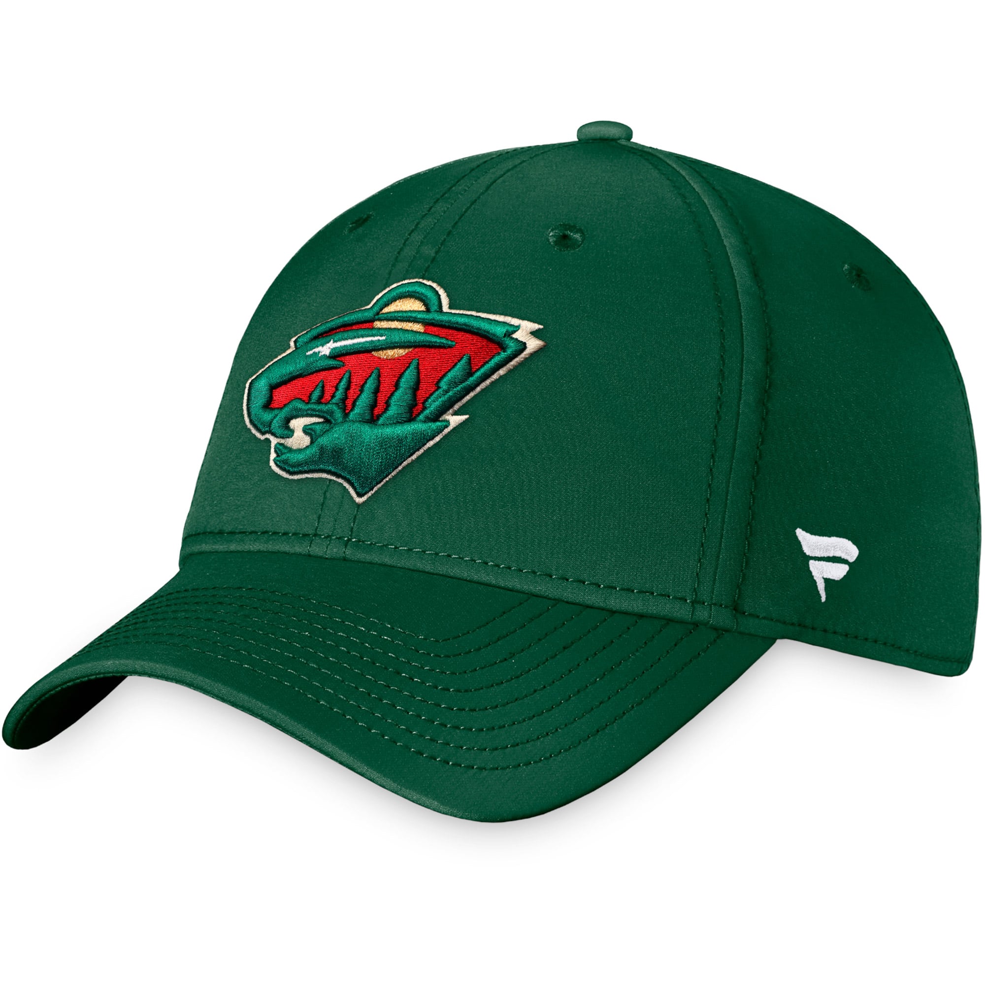 Casquette flexible avec logo principal Minnesota Wild Core Fanatics Hunter Green pour hommes
