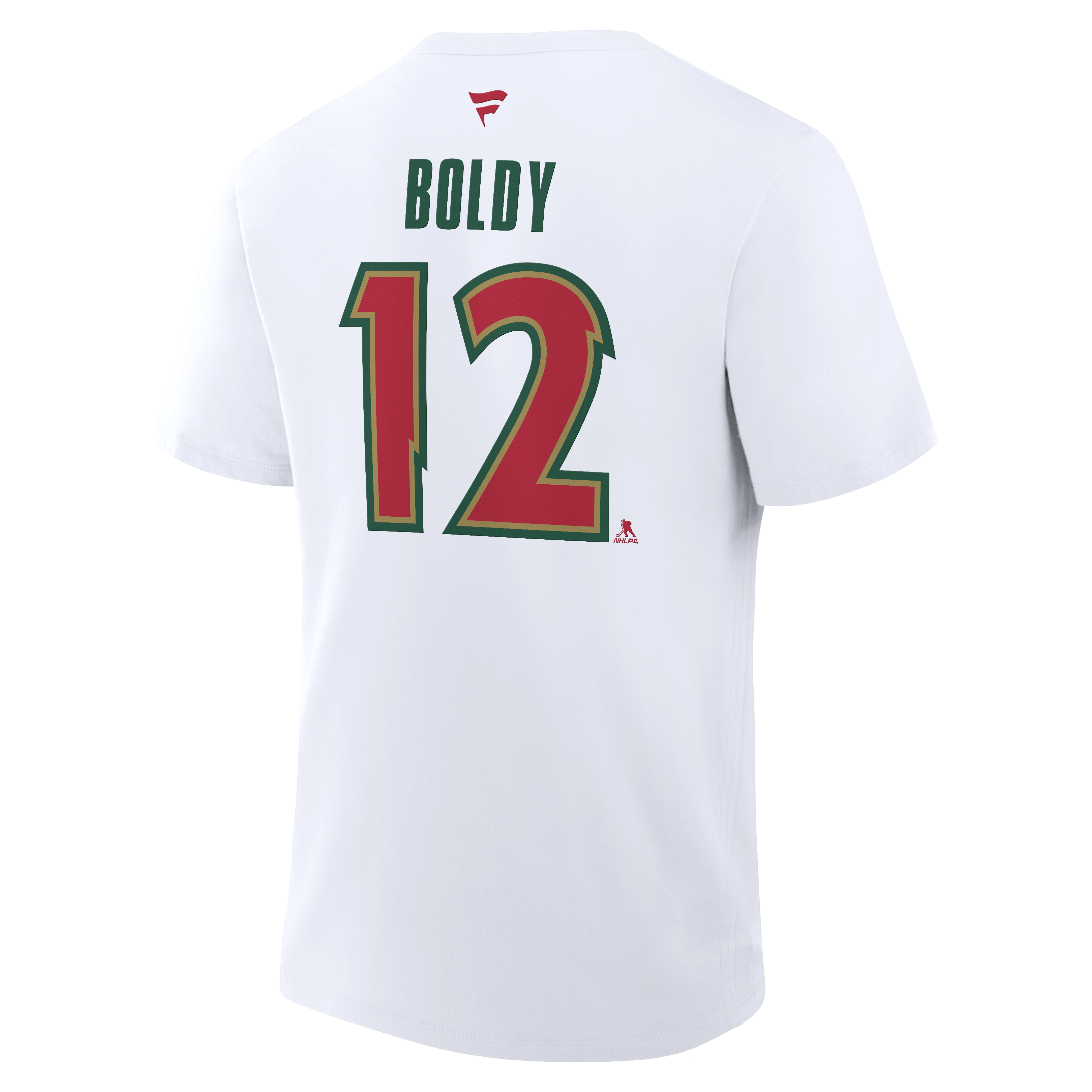 T-shirt authentique alternatif Fanatics Matthew Boldy blanc Minnesota Wild avec nom et numéro superposés