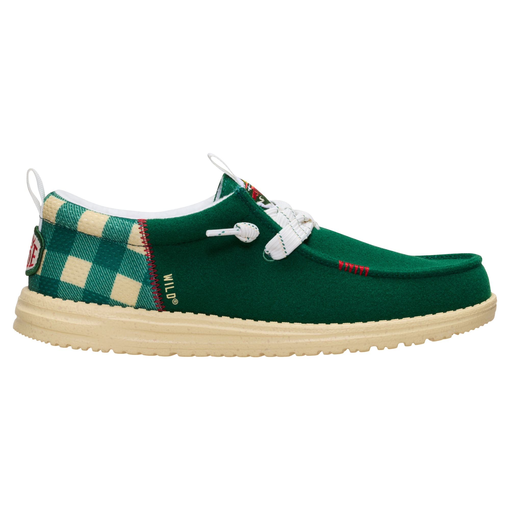 Chaussures décontractées à enfiler Hey Dude Green Minnesota Wild Wally Funk pour hommes