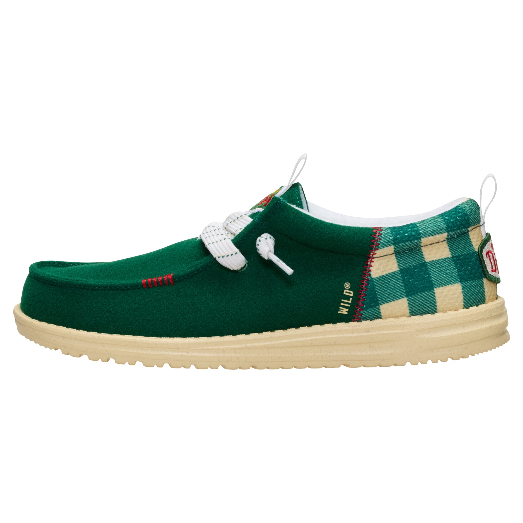 Chaussures décontractées à enfiler Hey Dude Green Minnesota Wild Wally Funk pour hommes