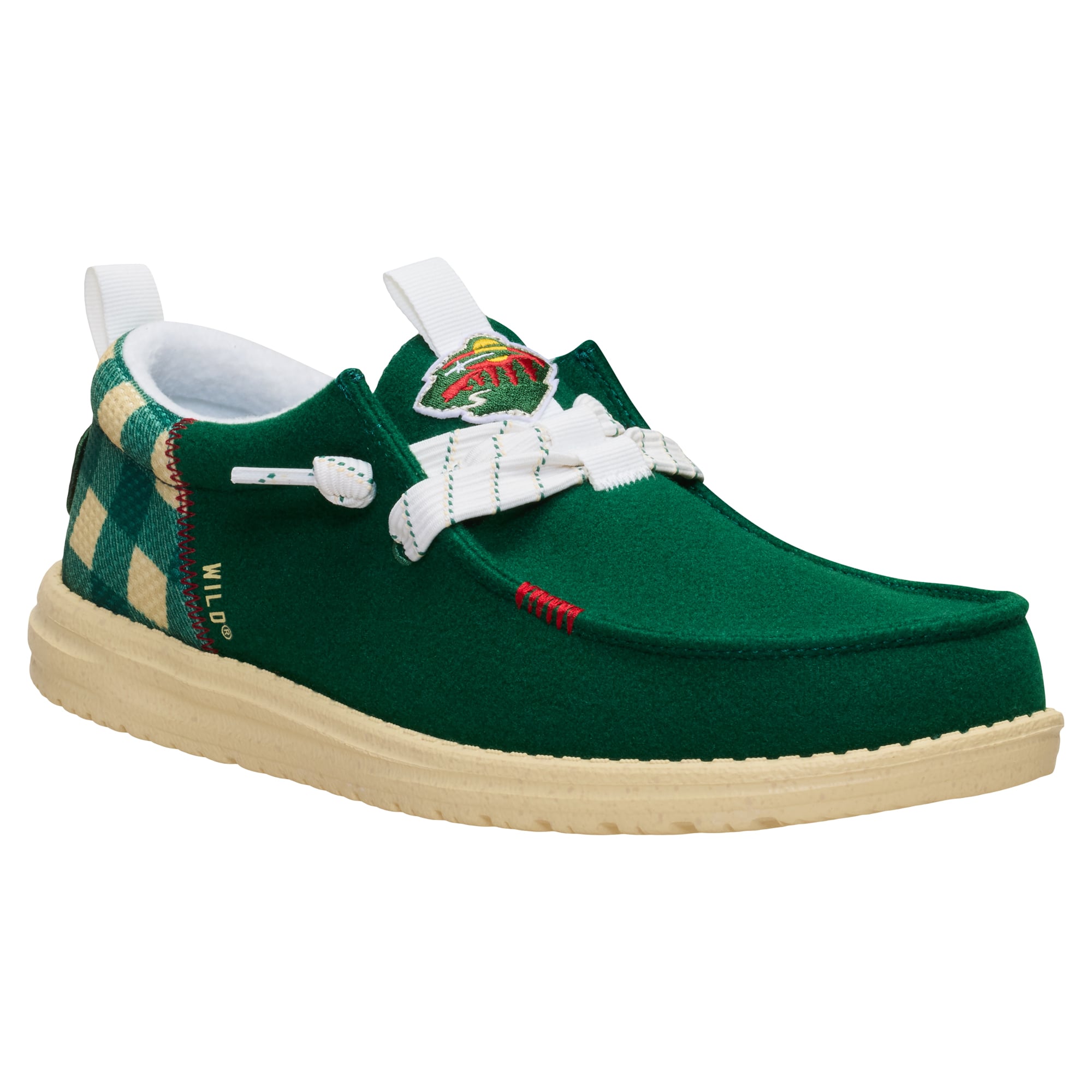 Chaussures décontractées à enfiler Hey Dude Green Minnesota Wild Wally Funk pour hommes