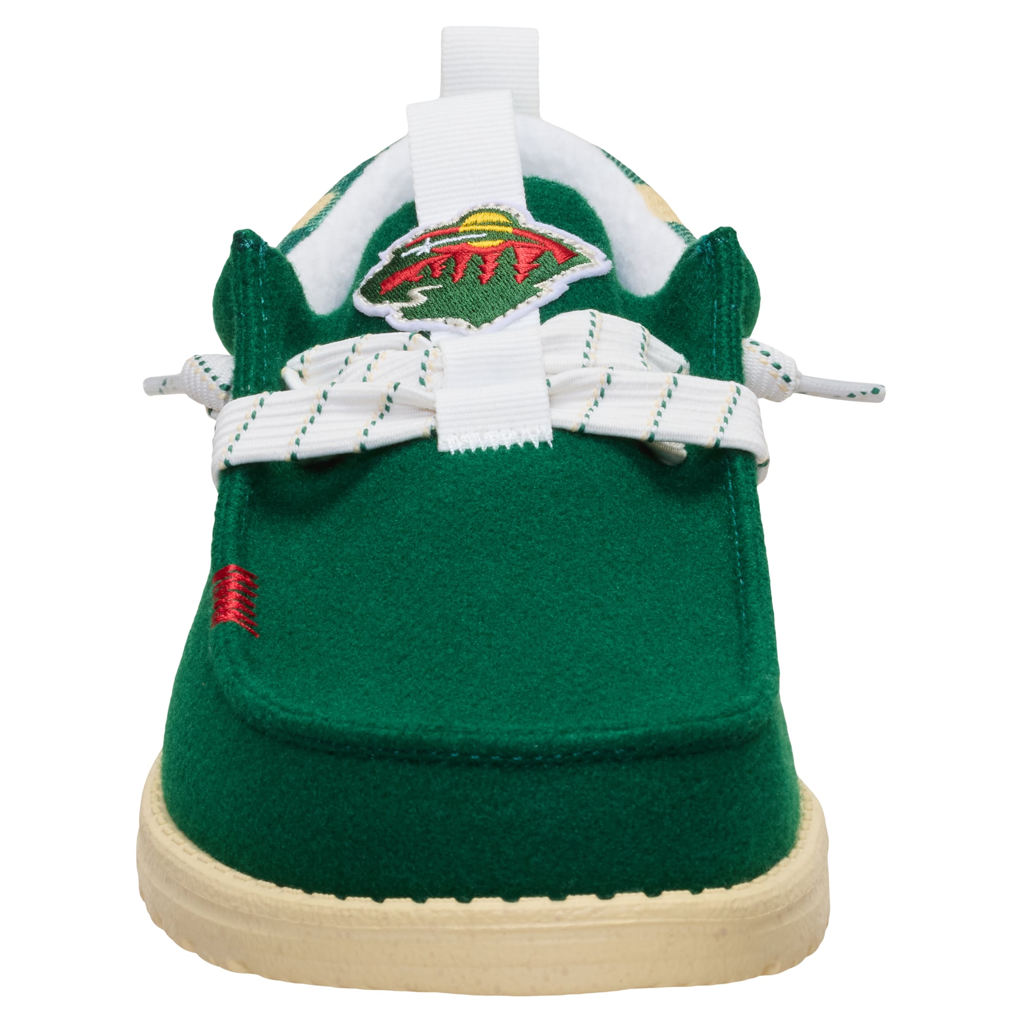 Chaussures décontractées à enfiler Hey Dude Green Minnesota Wild Wally Funk pour hommes
