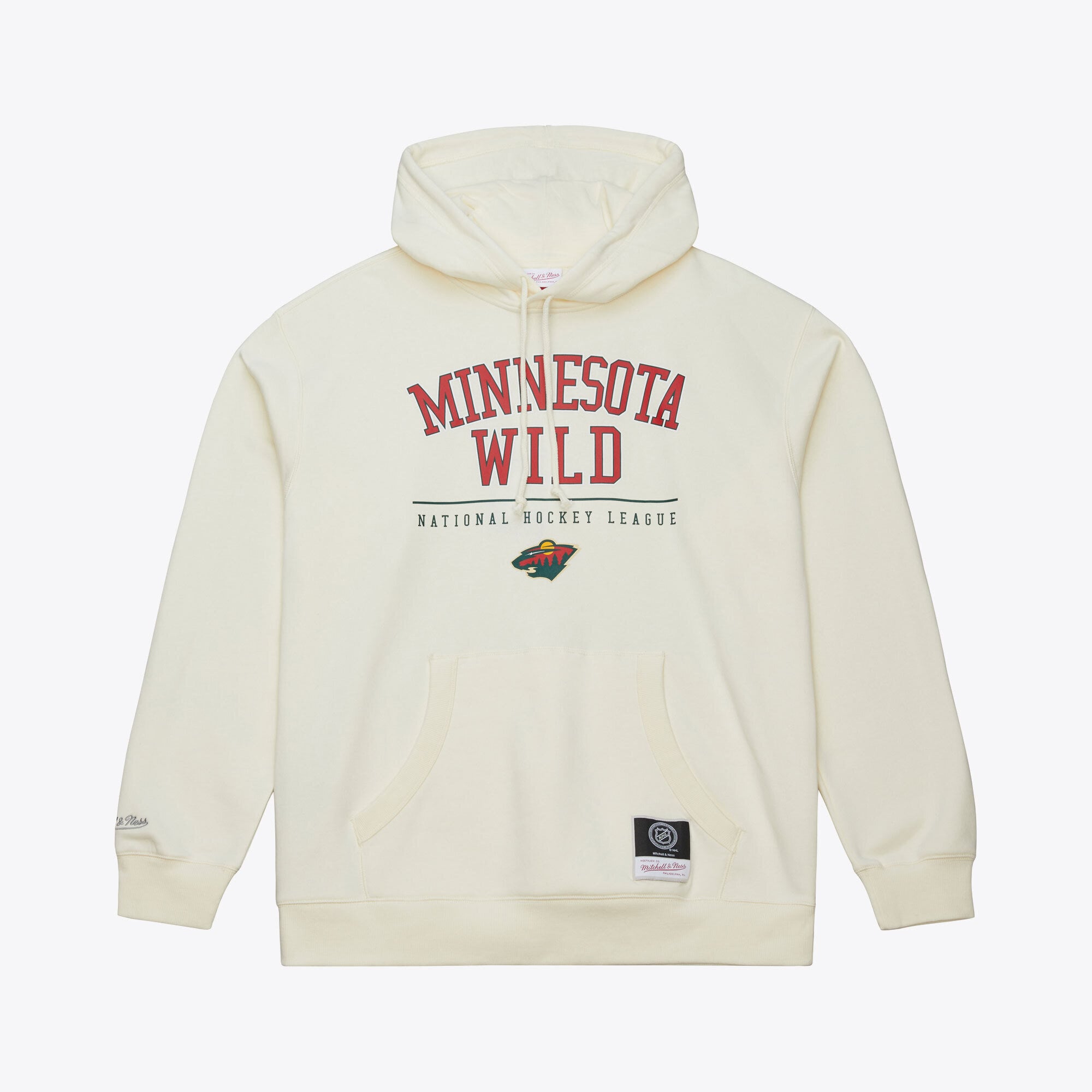 Men's Mitchell & Ness Cream Minnesota Wild Walk-Off Logo Fleece Hoodie