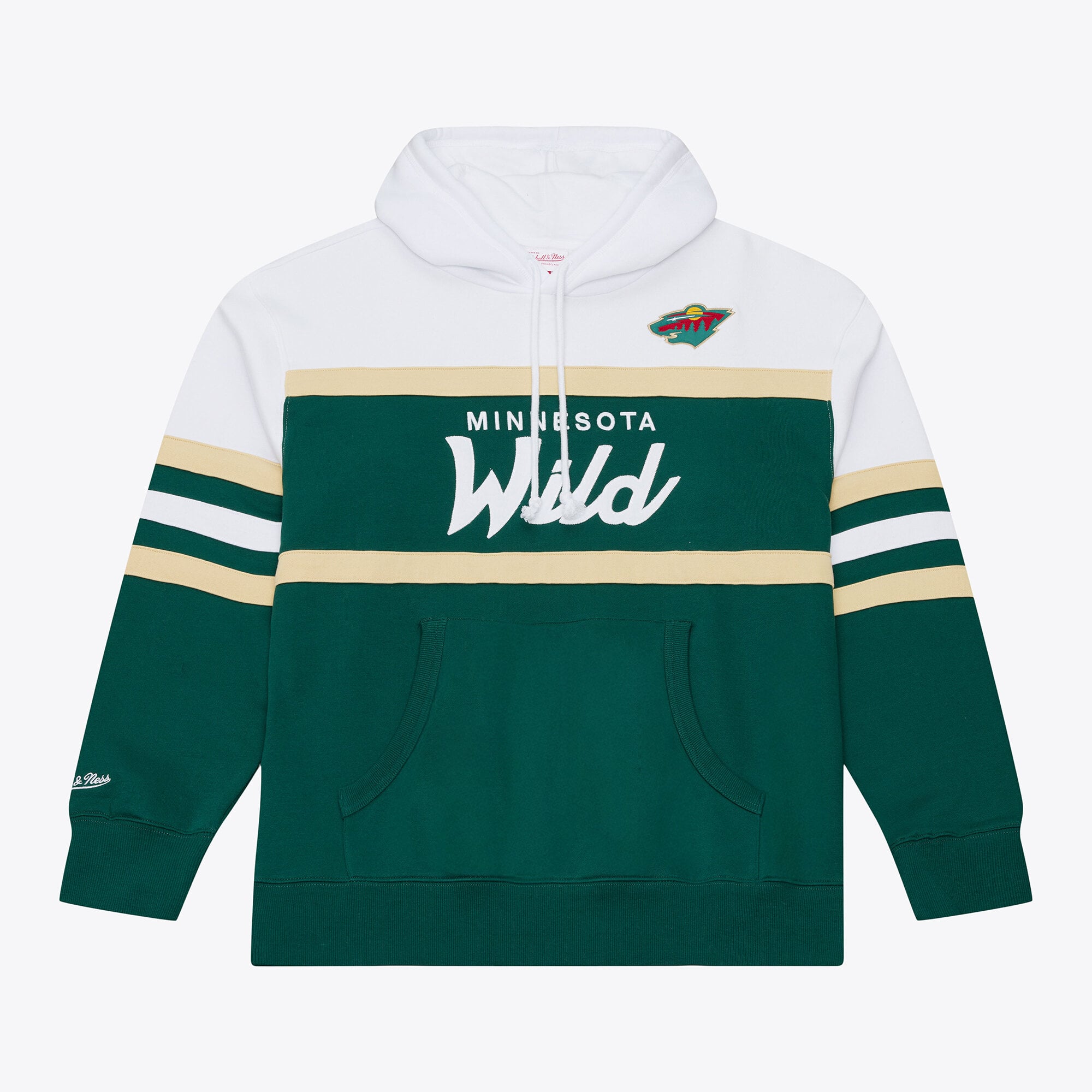 Sweat à capuche Mitchell & Ness vert foncé pour homme, modèle Minnesota Wild, entraîneur-chef