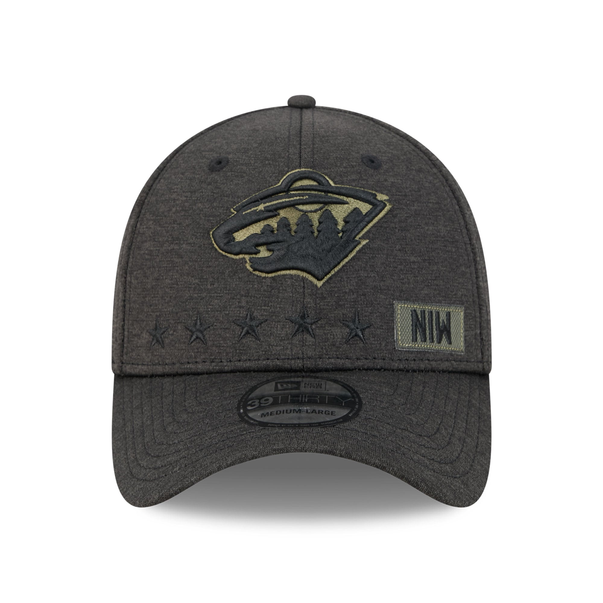Casquette New Era noire pour homme Minnesota Wild Stealth Mode Flex 39Thirty Stretch