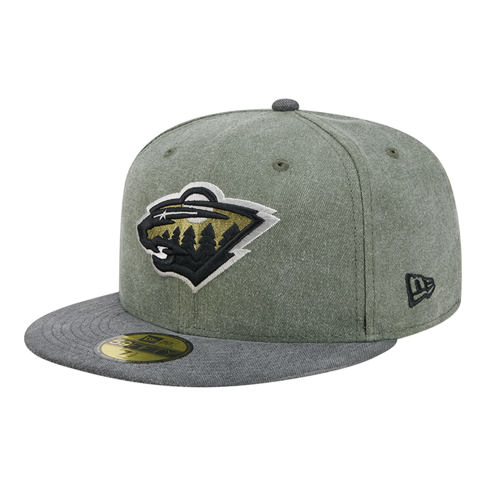 Casquette ajustée New Era 59FIFTY pour homme, olive/noir, Minnesota Wild Roll Call