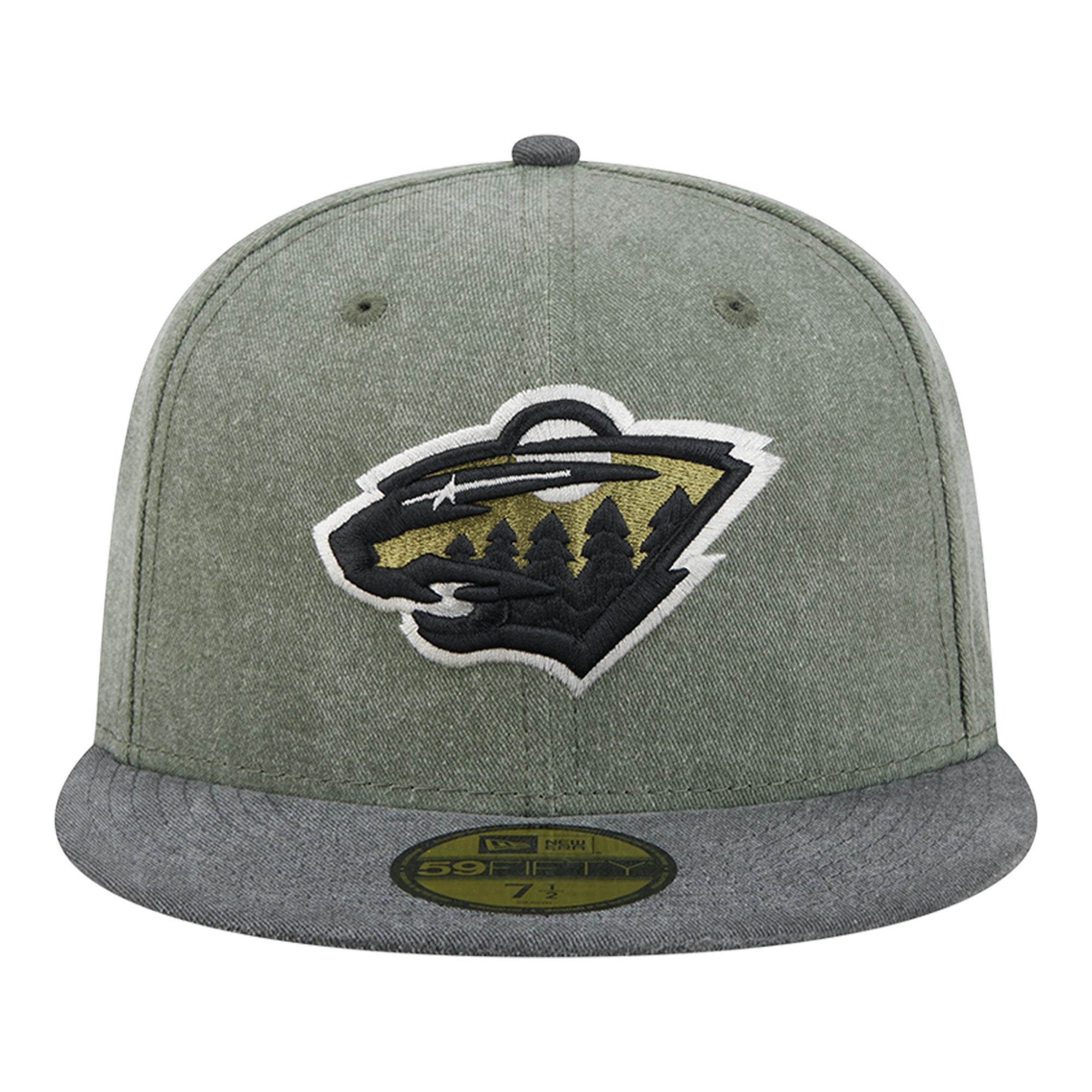 Casquette ajustée New Era 59FIFTY pour homme, olive/noir, Minnesota Wild Roll Call
