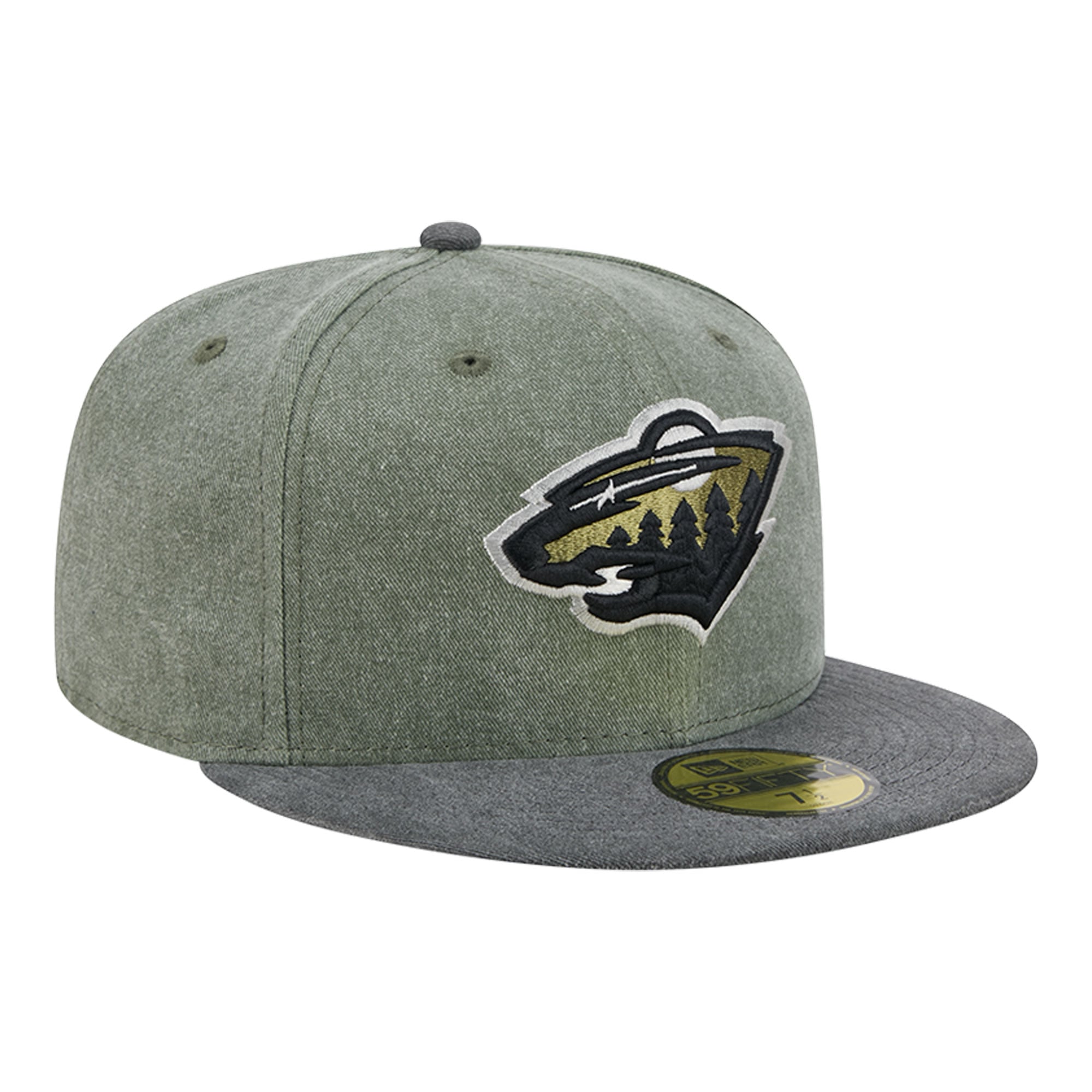 Casquette ajustée New Era 59FIFTY pour homme, olive/noir, Minnesota Wild Roll Call