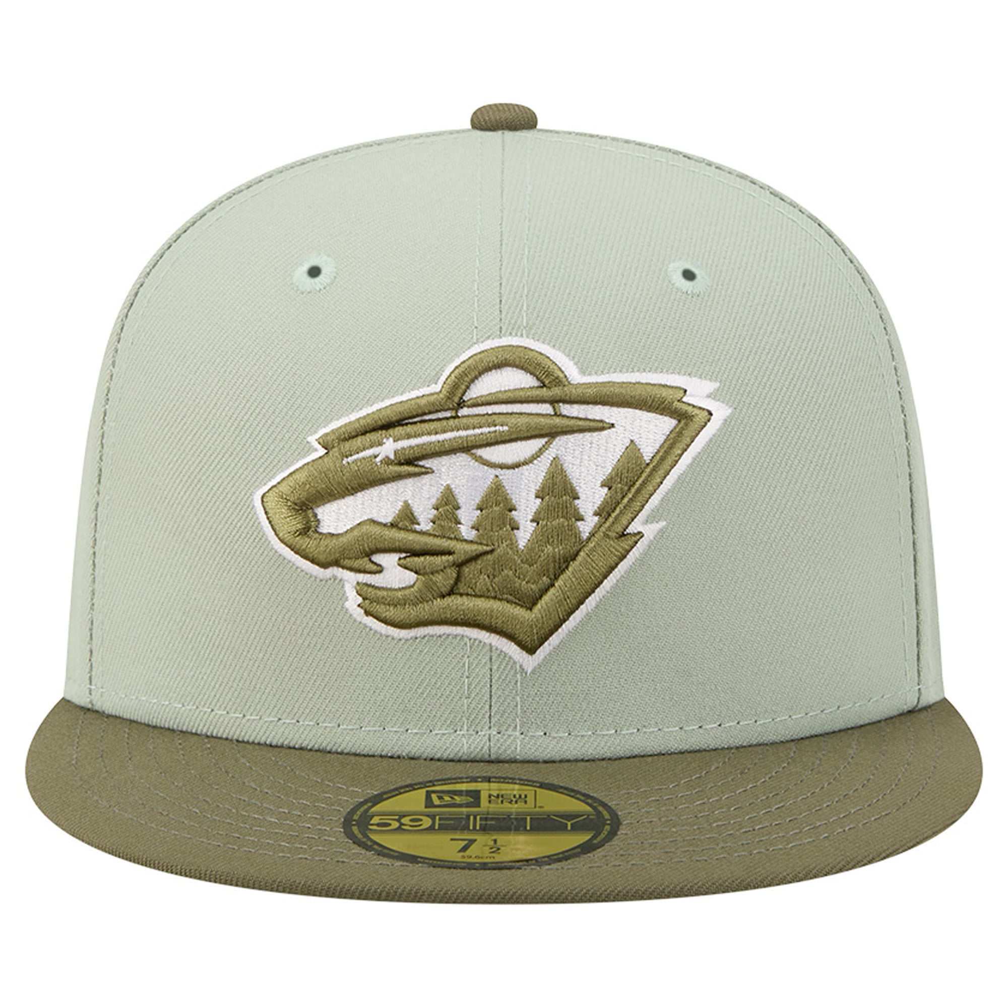 Casquette ajustée New Era 59FIFTY pour homme, coloris vert sauge/olive Minnesota Wild.