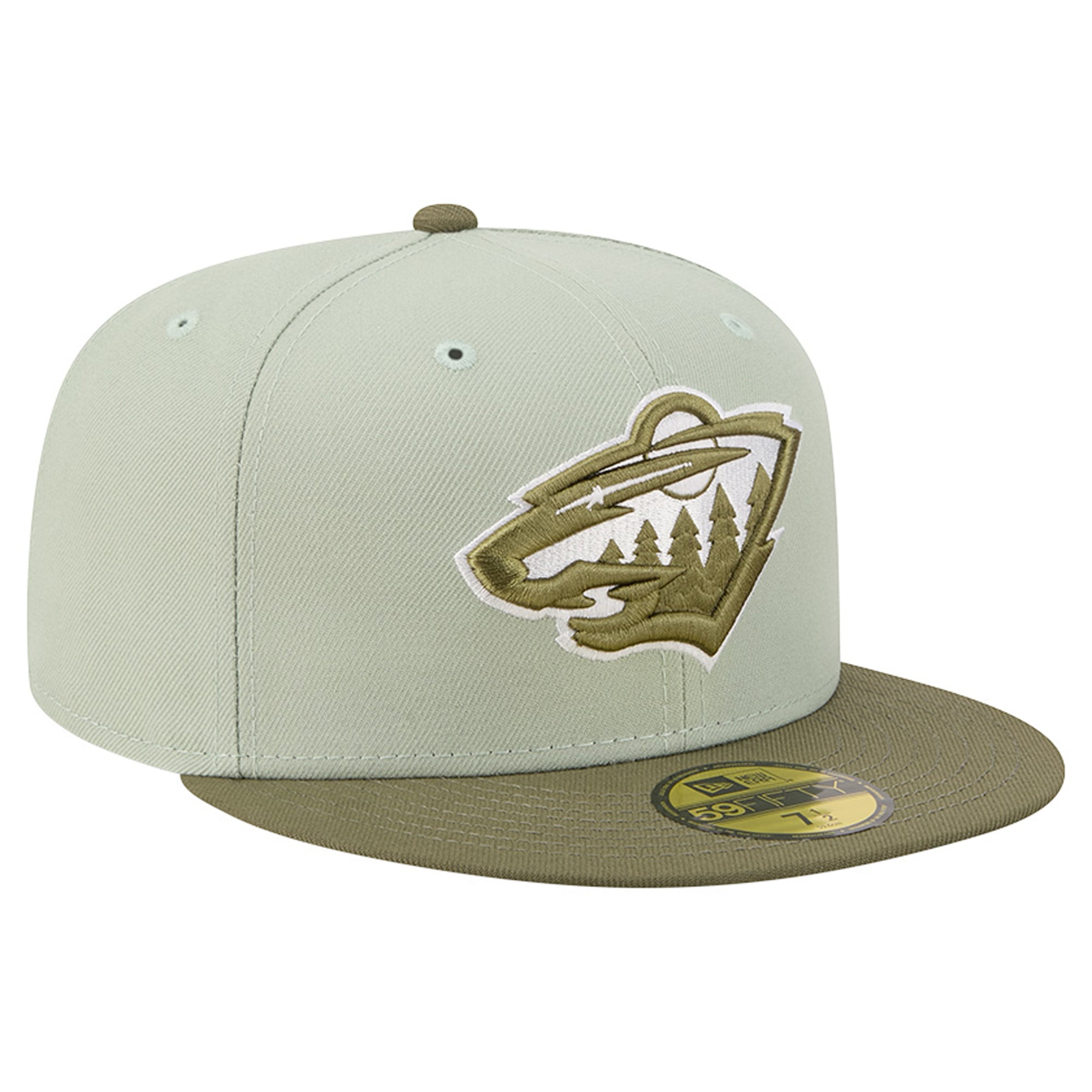 Casquette ajustée New Era 59FIFTY pour homme, coloris vert sauge/olive Minnesota Wild.
