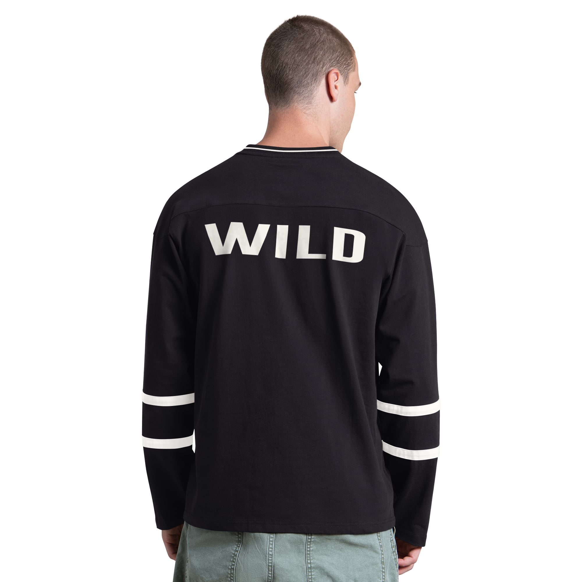 T-shirt à manches longues et col en V Starter Black Minnesota Wild pour homme