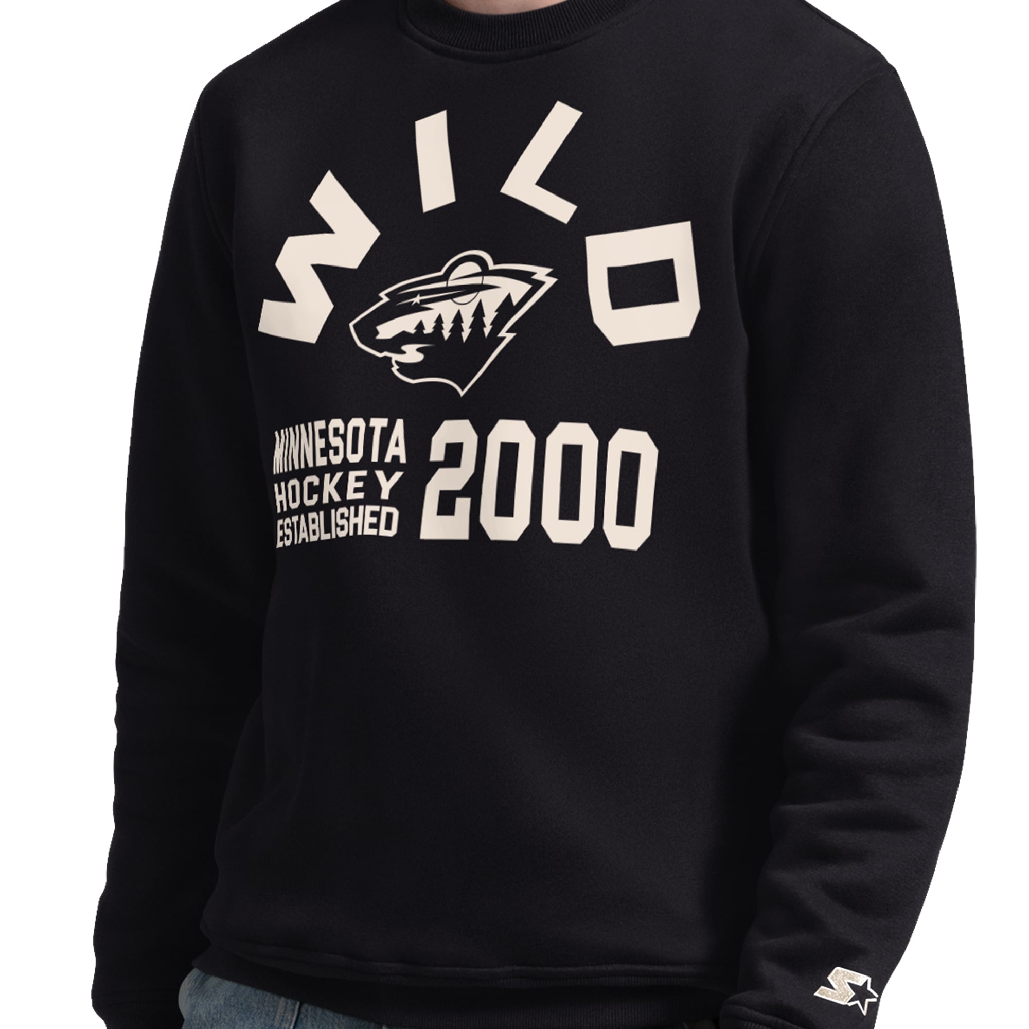 Sweat-shirt noir Starter pour homme Minnesota Wild après-match