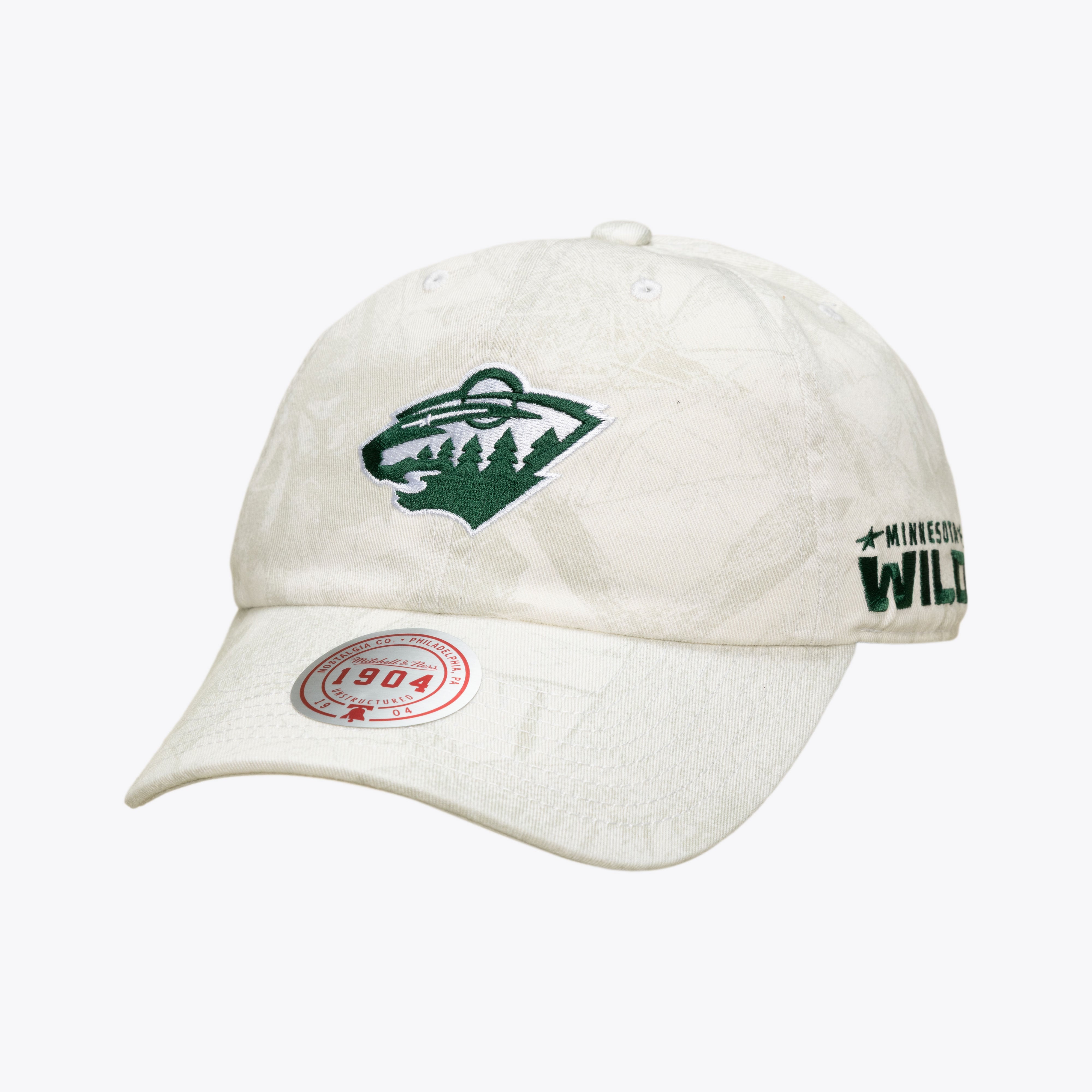 Minnesota Wild White Ghosted 1904 Adjustable Dad Hat