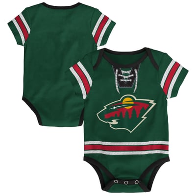 Newborn Minnesota Wild  Outerstuff Green Hockey Bodysuit