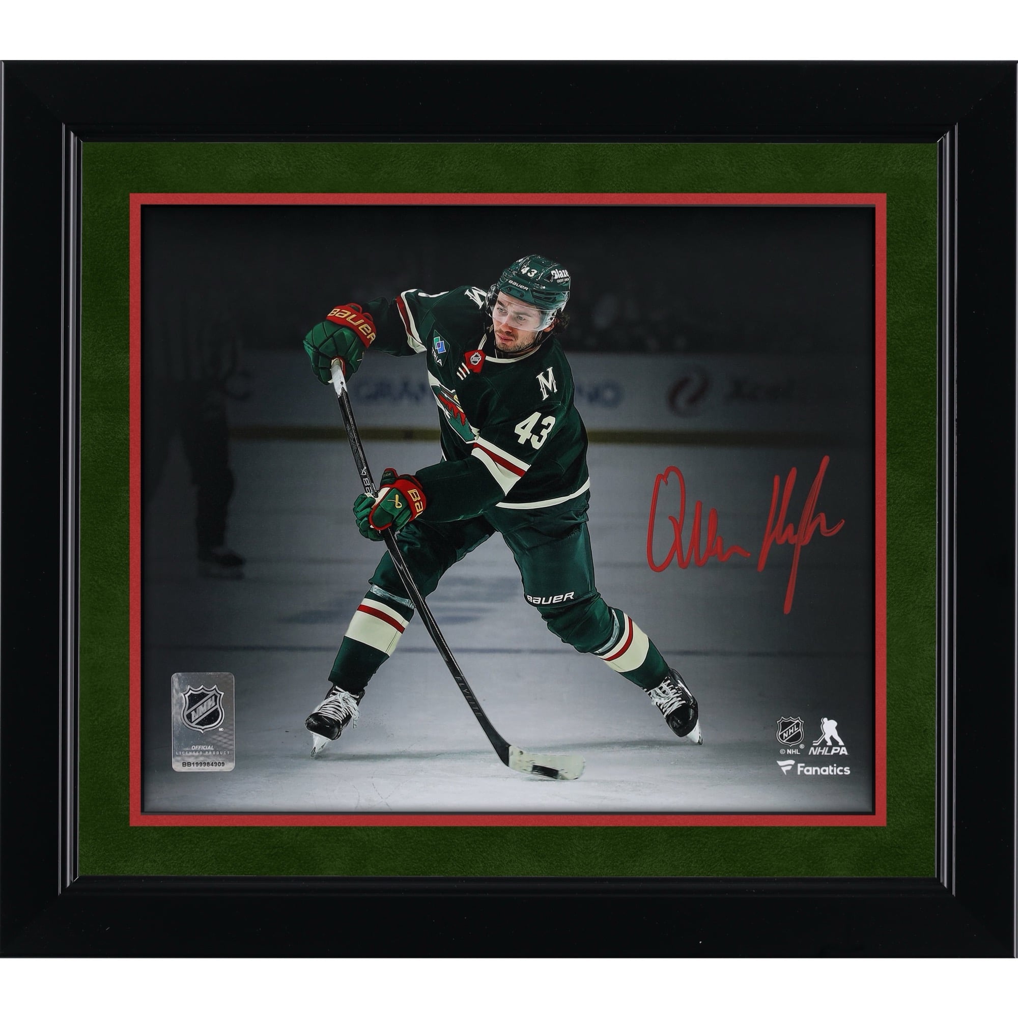 Quinn Hughes Minnesota Wild Autographed 8" x 10" Green Jersey Wild Debut Photograph