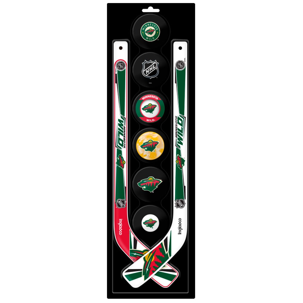 The Sports Vault Minnesota Wild Mini Hockey Stick & Foam Puck Eight-Piece Set