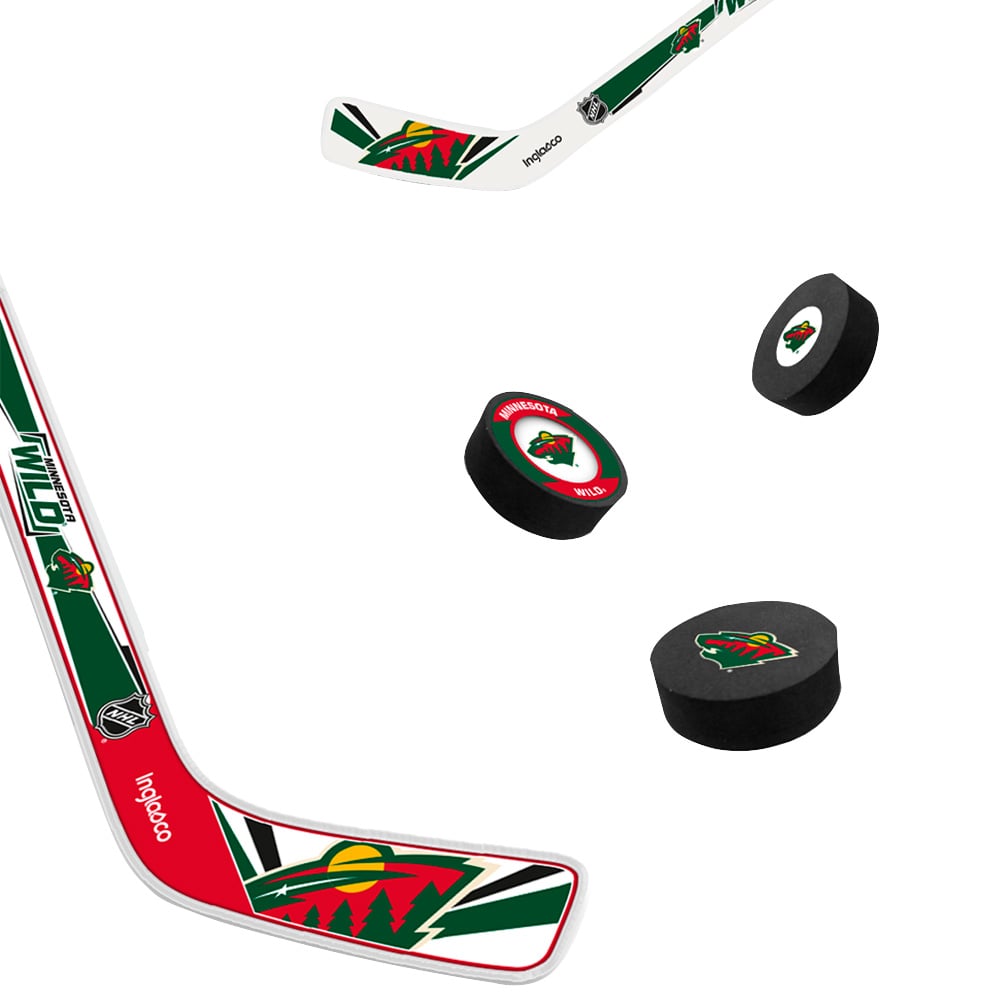 The Sports Vault Minnesota Wild Mini Hockey Stick & Foam Puck Eight-Piece Set
