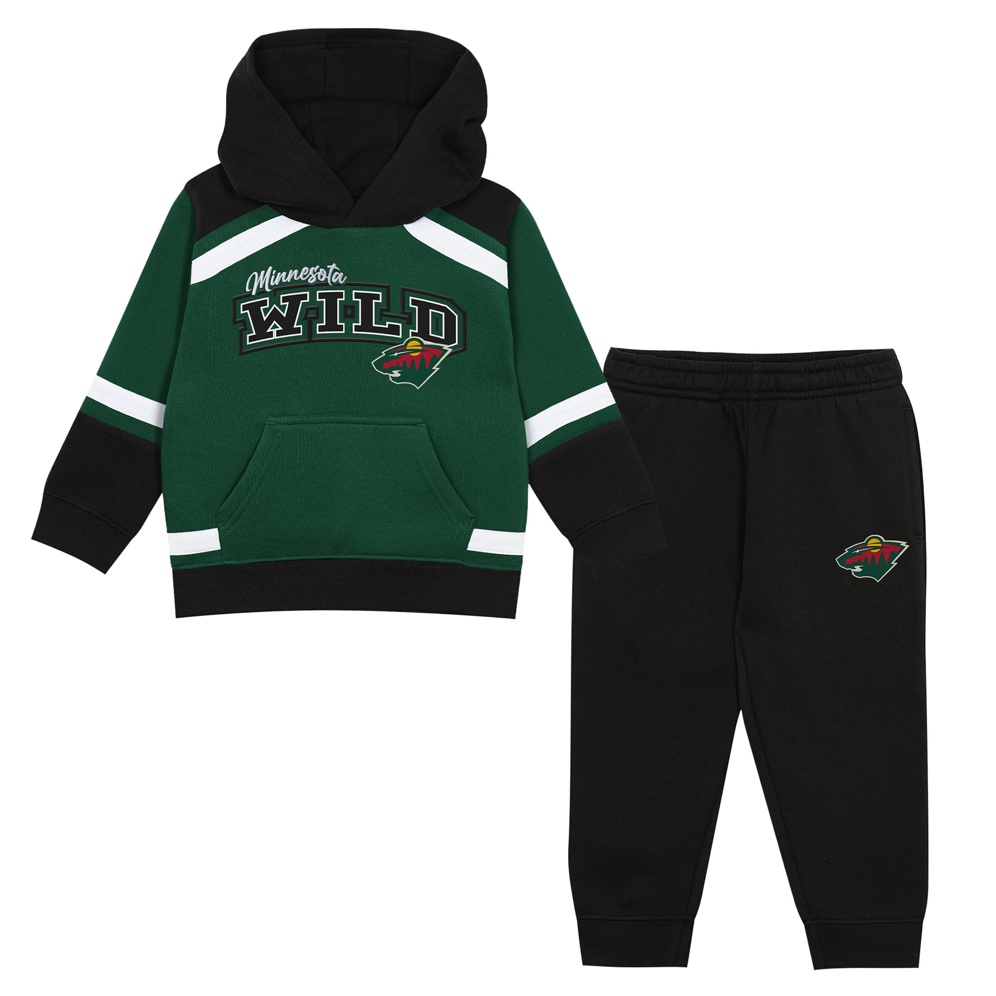 Ensemble sweat à capuche et pantalon Outerstuff vert/noir Minnesota Wild Ice Explorer pour tout-petit