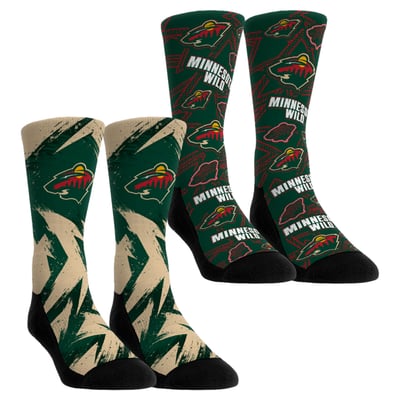  Minnesota Wild Rock Em Unisex Game Day Two-Pack Crew Socks - Red