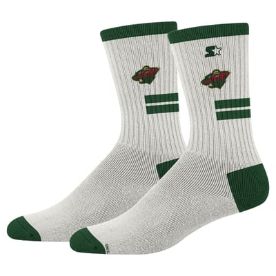  Minnesota Wild Starter Unisex Premiere Cushioned Crew Socks - Cream