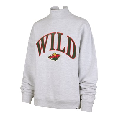 Women's Minnesota Wild '47 Gray Vantage Mock Neck Fleece Sweatshirt
