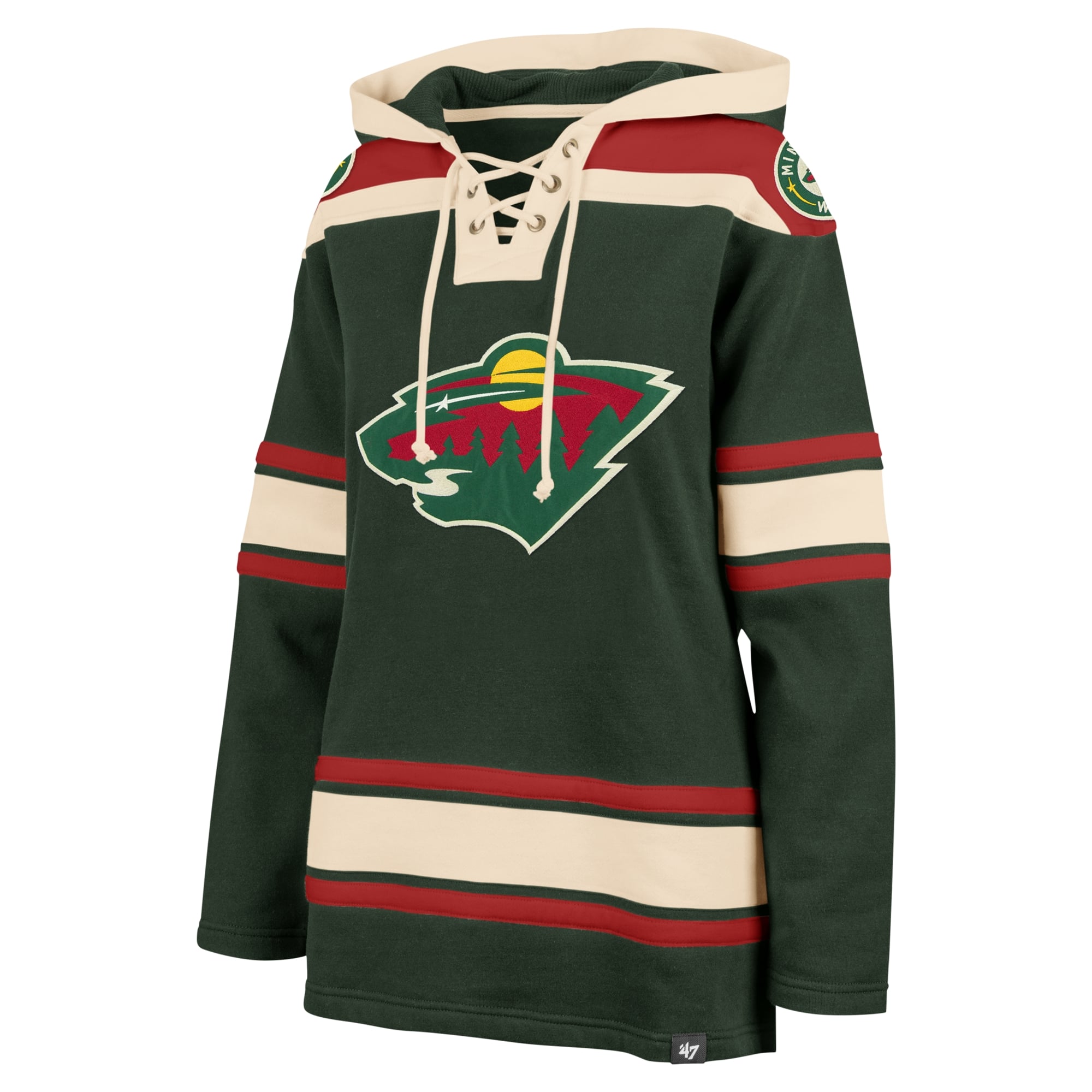 Sweat à capuche lacets Superior Lacer vert Minnesota Wild '47 pour femme