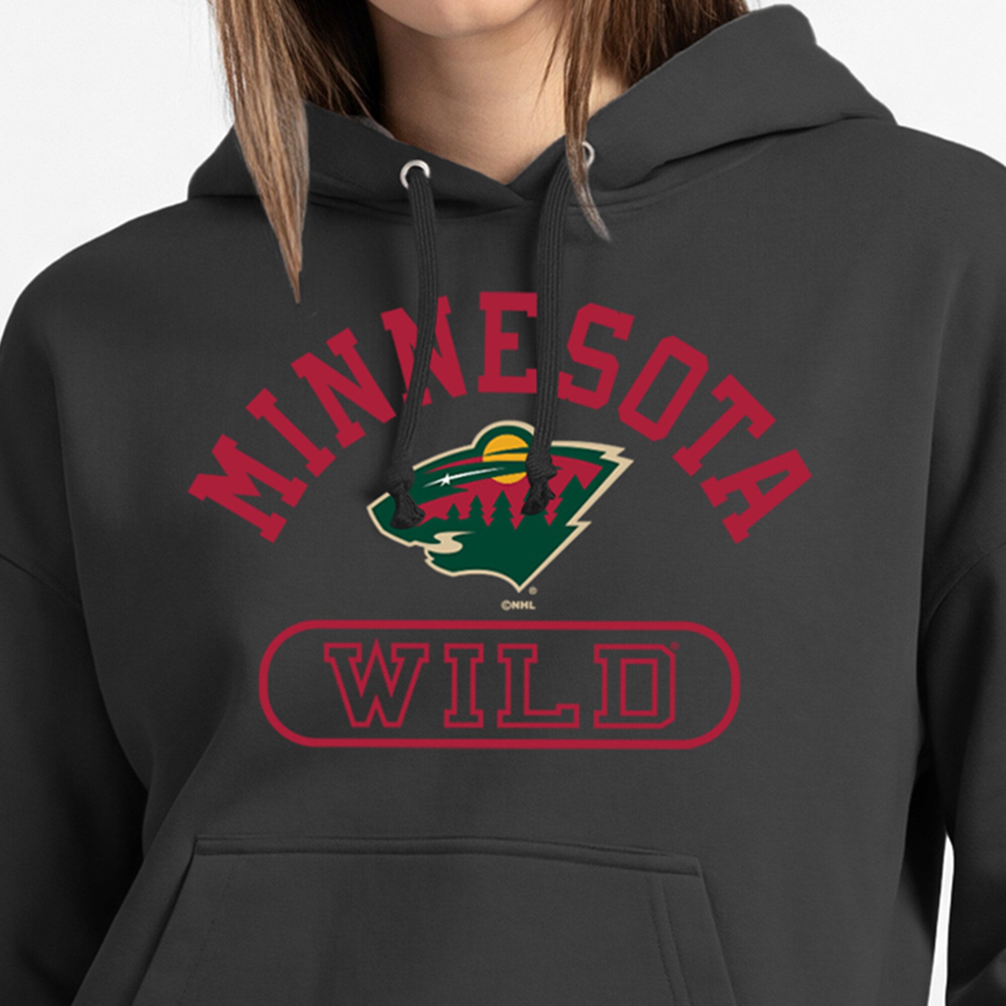 Sweat à capuche Champion noir Minnesota Wild pour femme