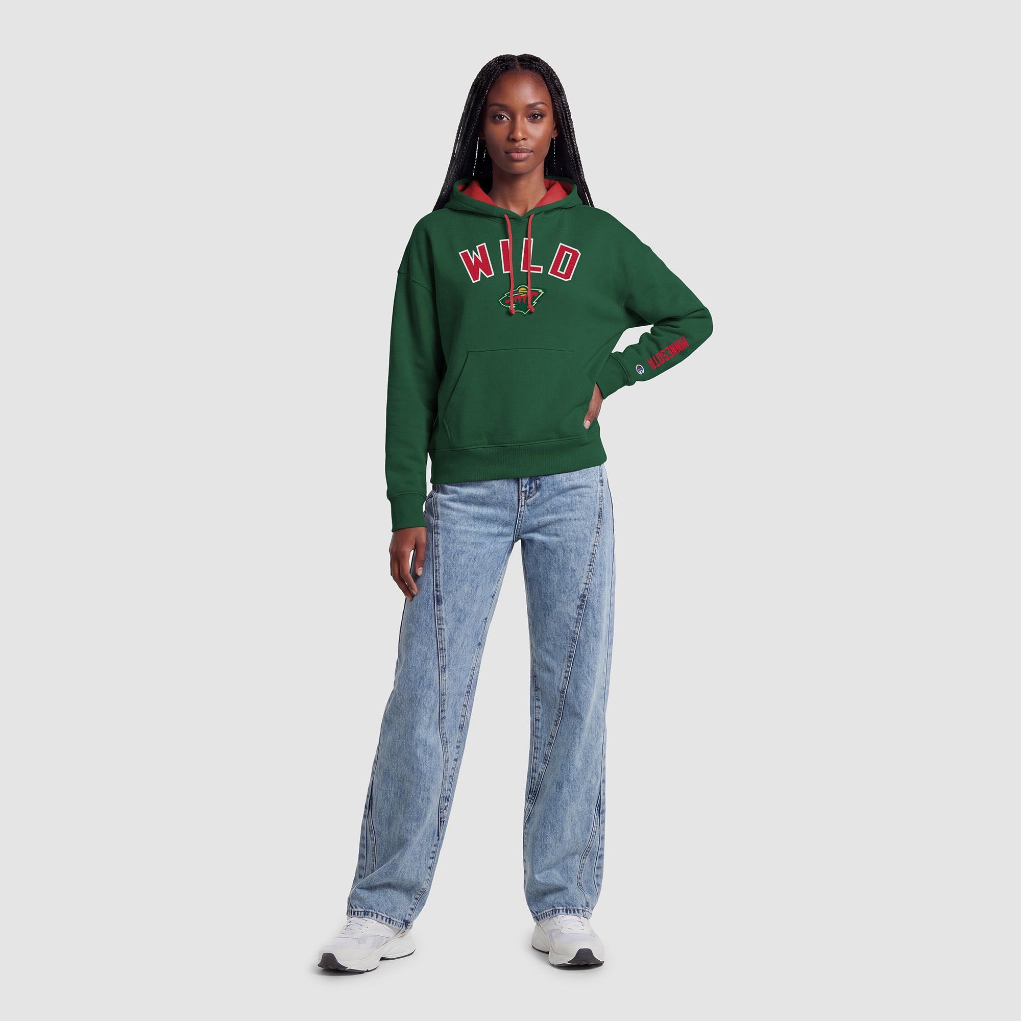 Sweat à capuche vert Champion Minnesota Wild pour femmes