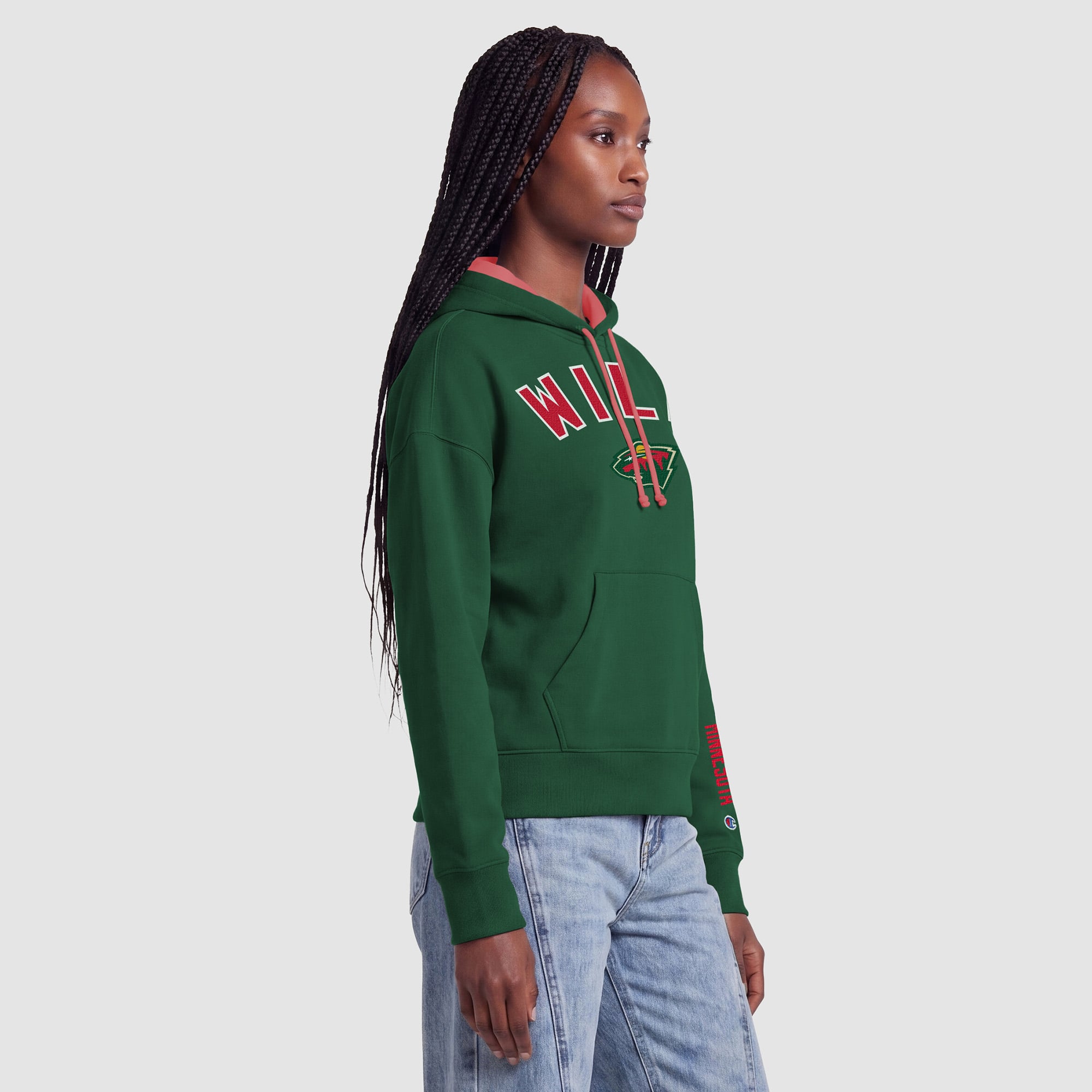 Sweat à capuche vert Champion Minnesota Wild pour femmes