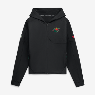 Women's Minnesota Wild Fanatics Black Authentic Pro Rink Full-Zip Hoodie