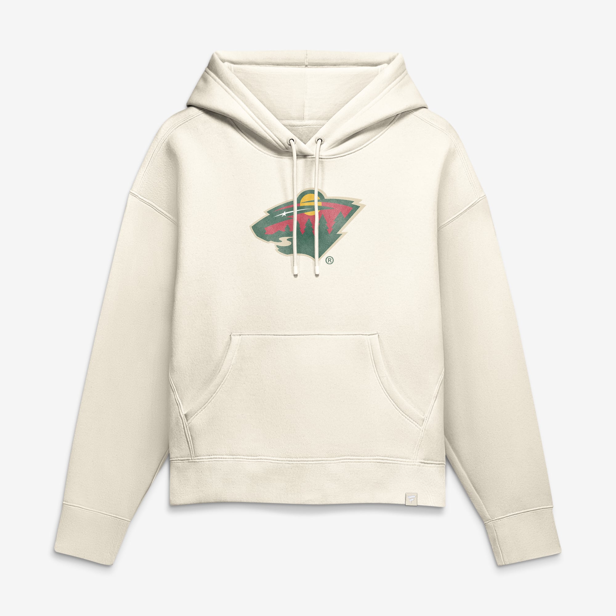 Sweat à capuche Fanatics crème pour femme, logo Minnesota Wild vieilli