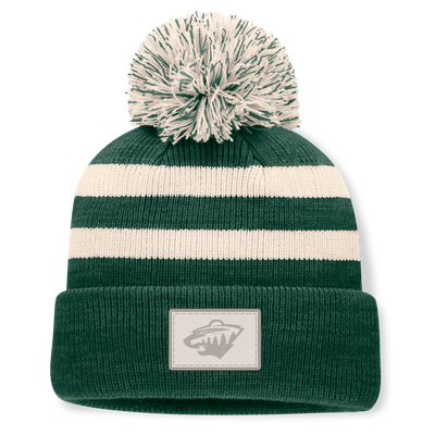 Women's Minnesota Wild  Fanatics Green Fundamental Cottage Cuffed Knit Hat with Pom