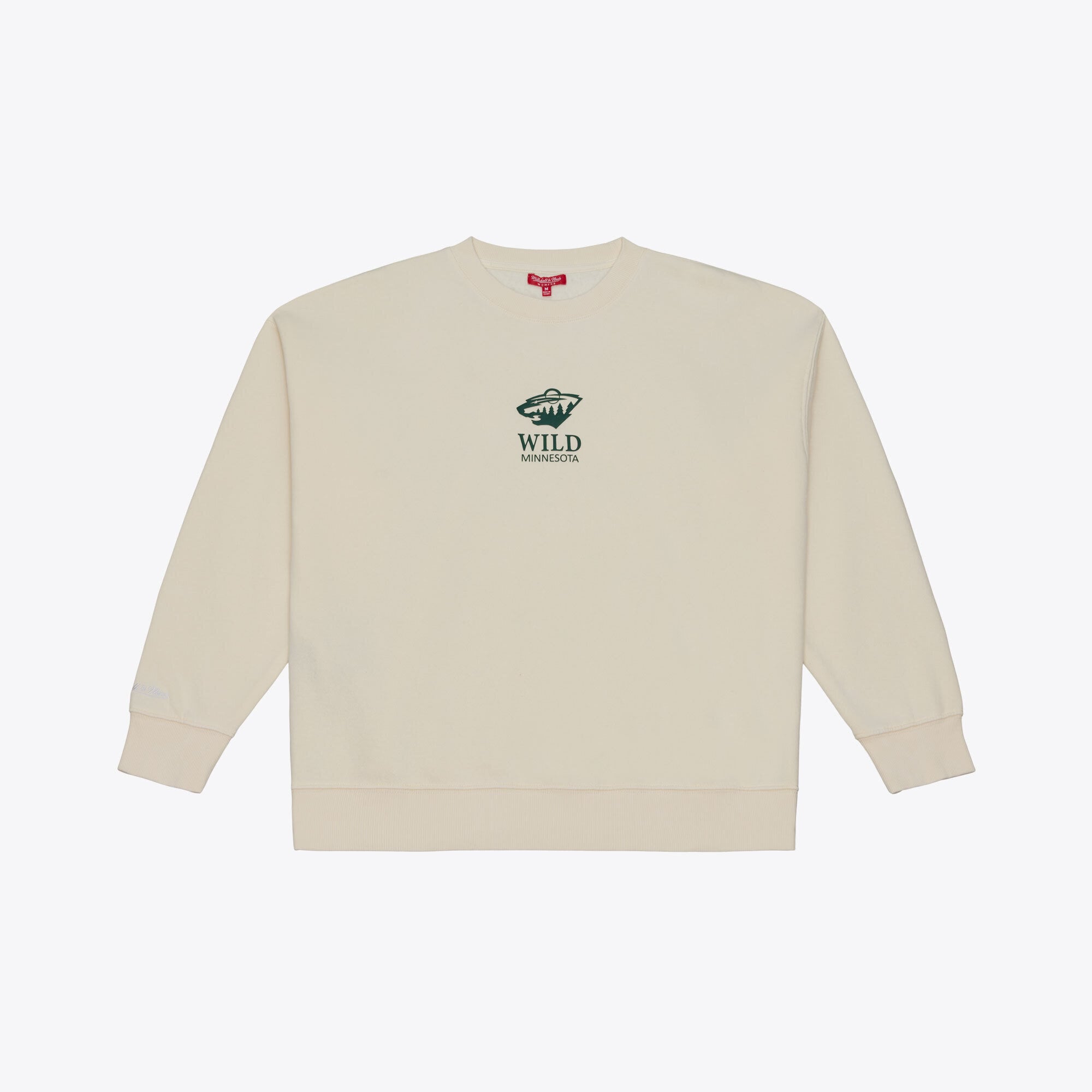 Women's Mitchell & Ness Cream Minnesota Wild Core Essentials Sweatshirt