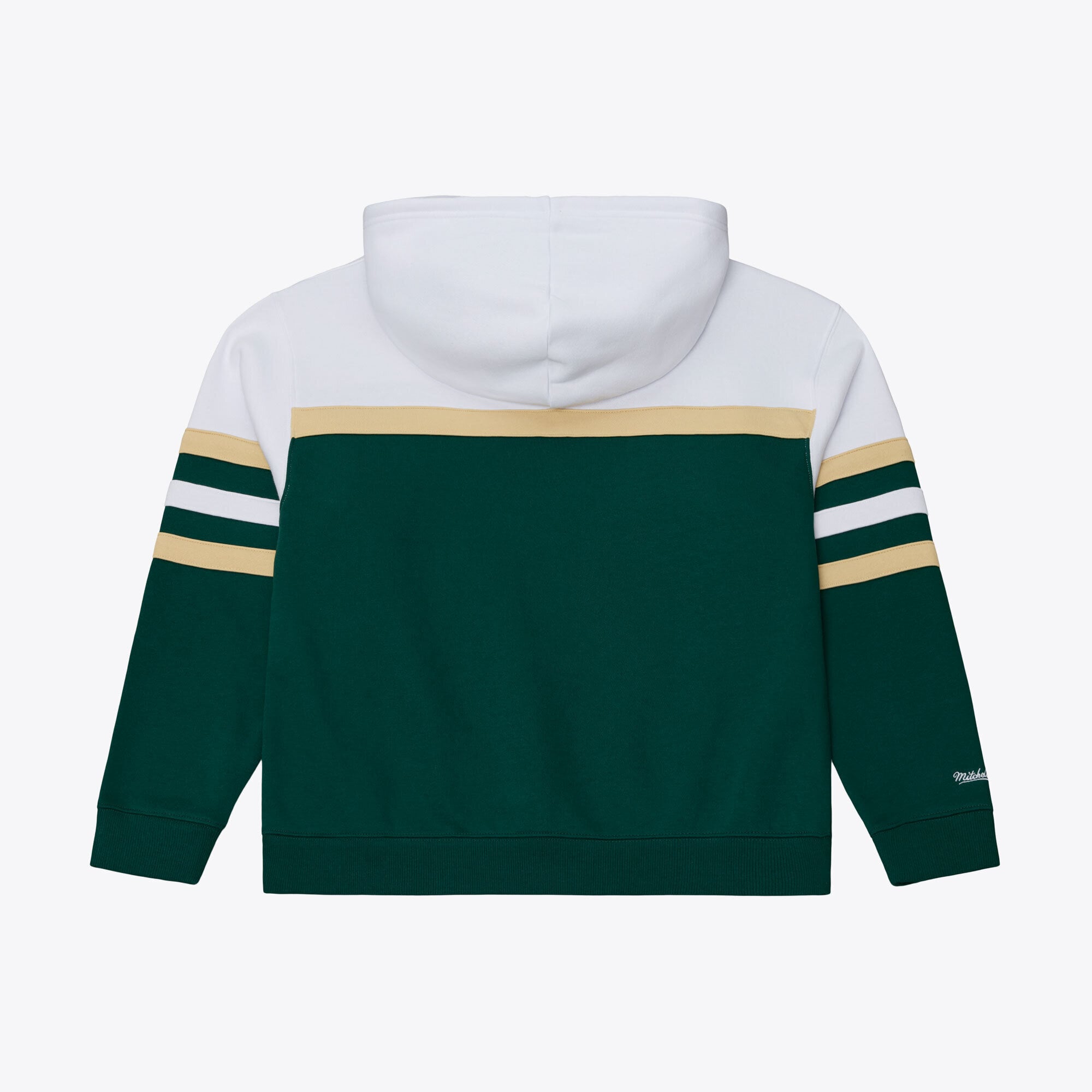 Sweat à capuche Mitchell & Ness blanc/vert pour femme, motif entraîneur-chef des Minnesota Wild