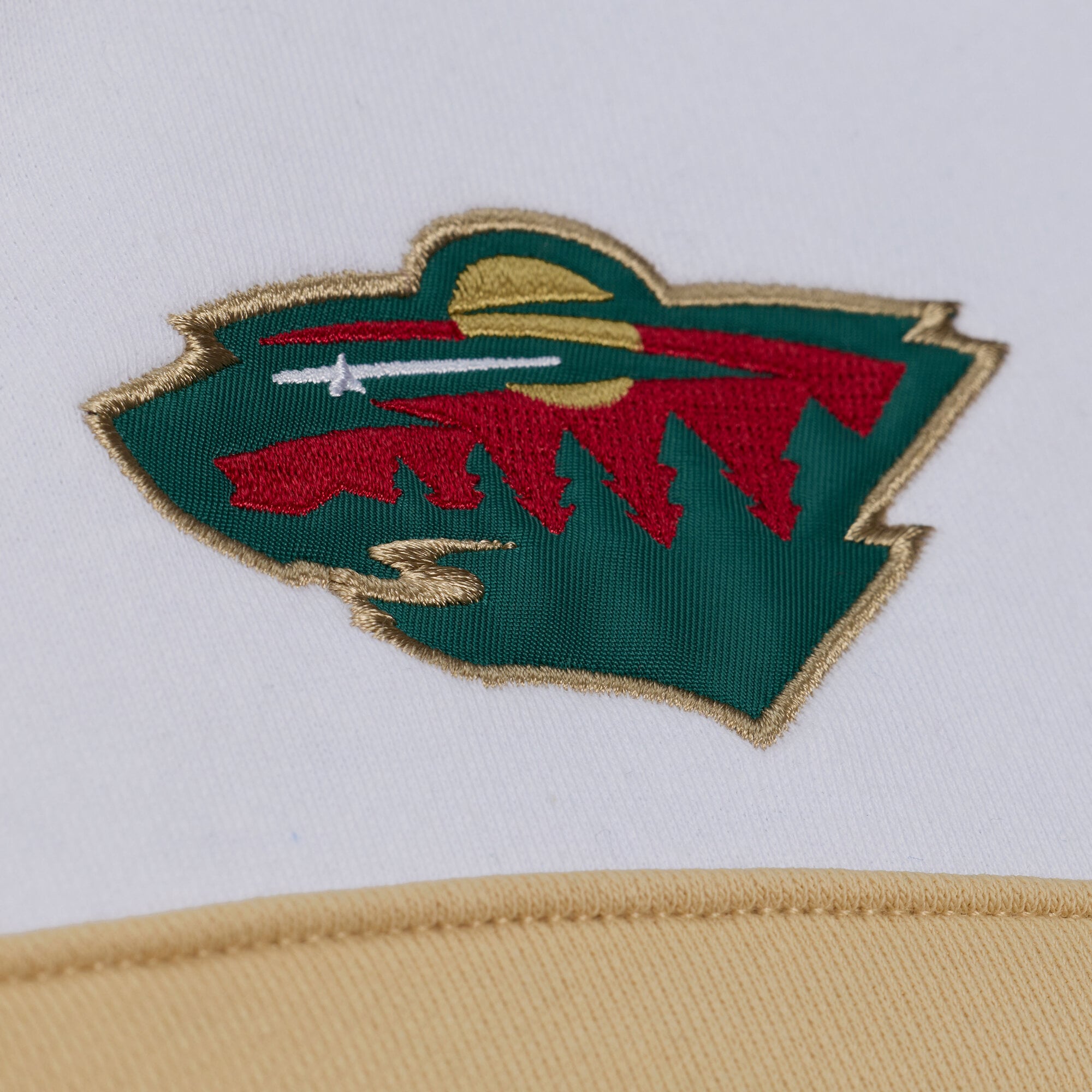 Sweat à capuche Mitchell & Ness blanc/vert pour femme, motif entraîneur-chef des Minnesota Wild