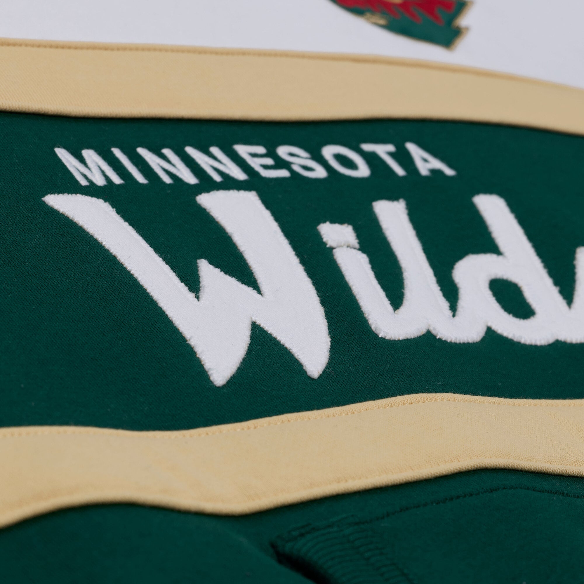 Sweat à capuche Mitchell & Ness blanc/vert pour femme, motif entraîneur-chef des Minnesota Wild