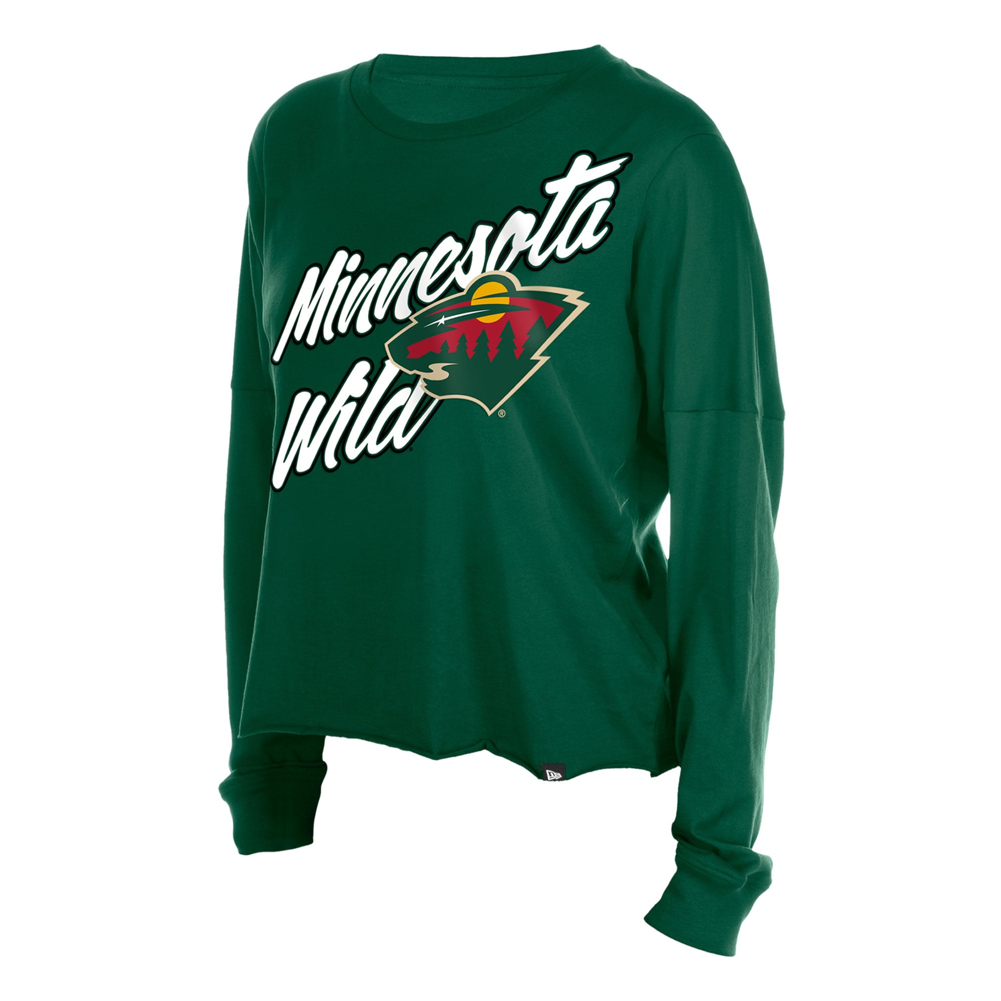 T-shirt à manches longues oversize New Era vert Minnesota Wild pour femme