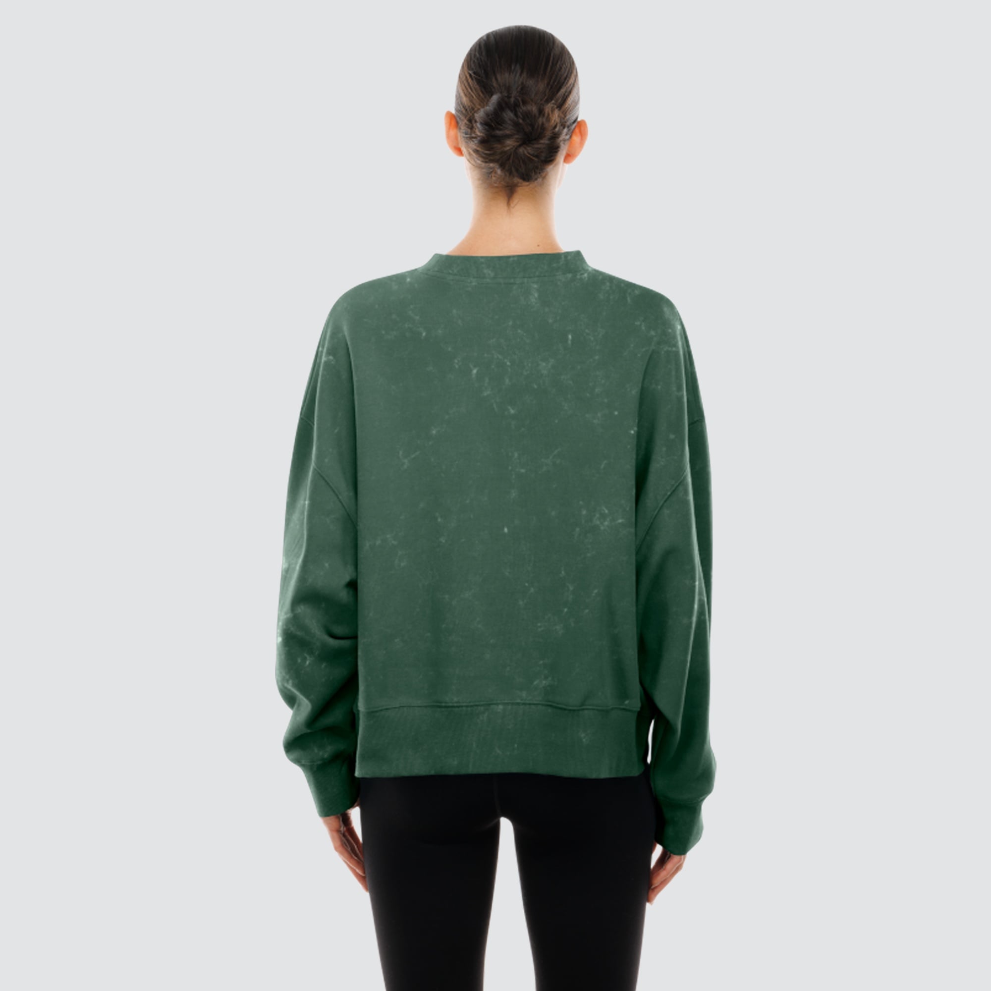 Sweat-shirt à col rond New Era vert Minnesota Wild Throwback en molleton délavé minéral pour femme