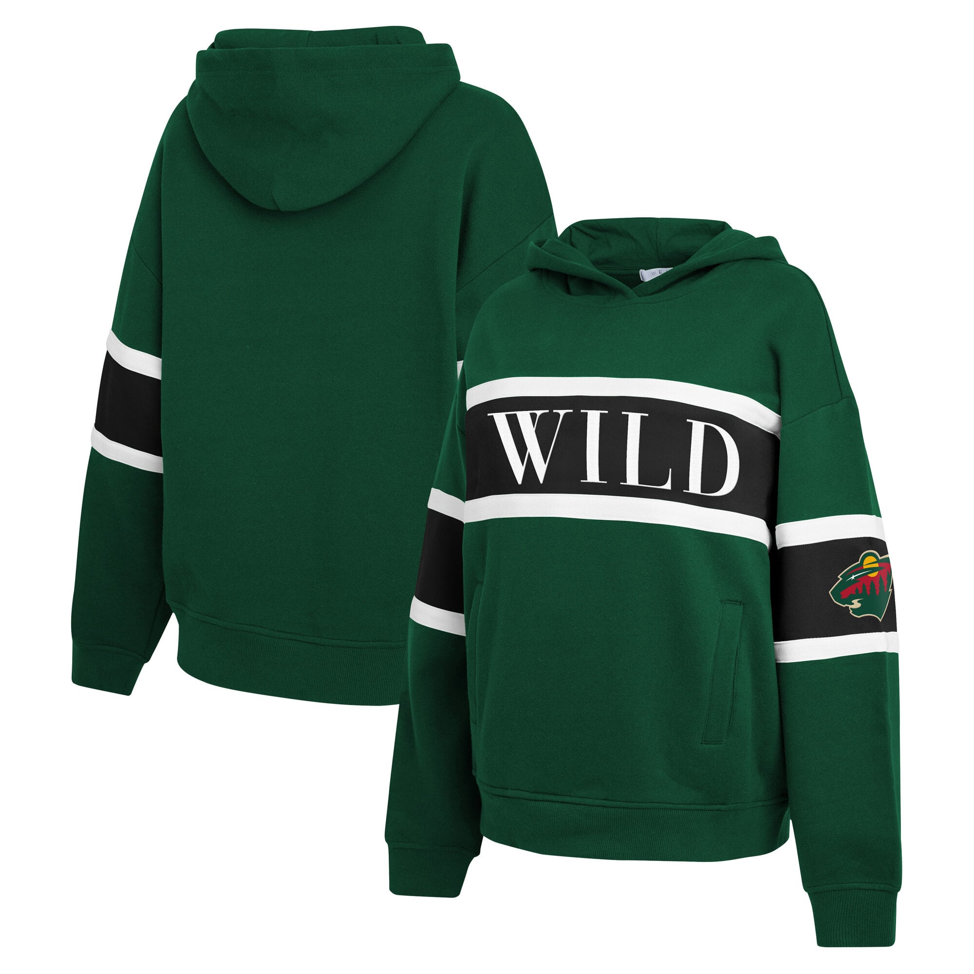 Sweat à capuche rayé vert Minnesota Wild pour femme de la marque WEAR by Erin Andrews