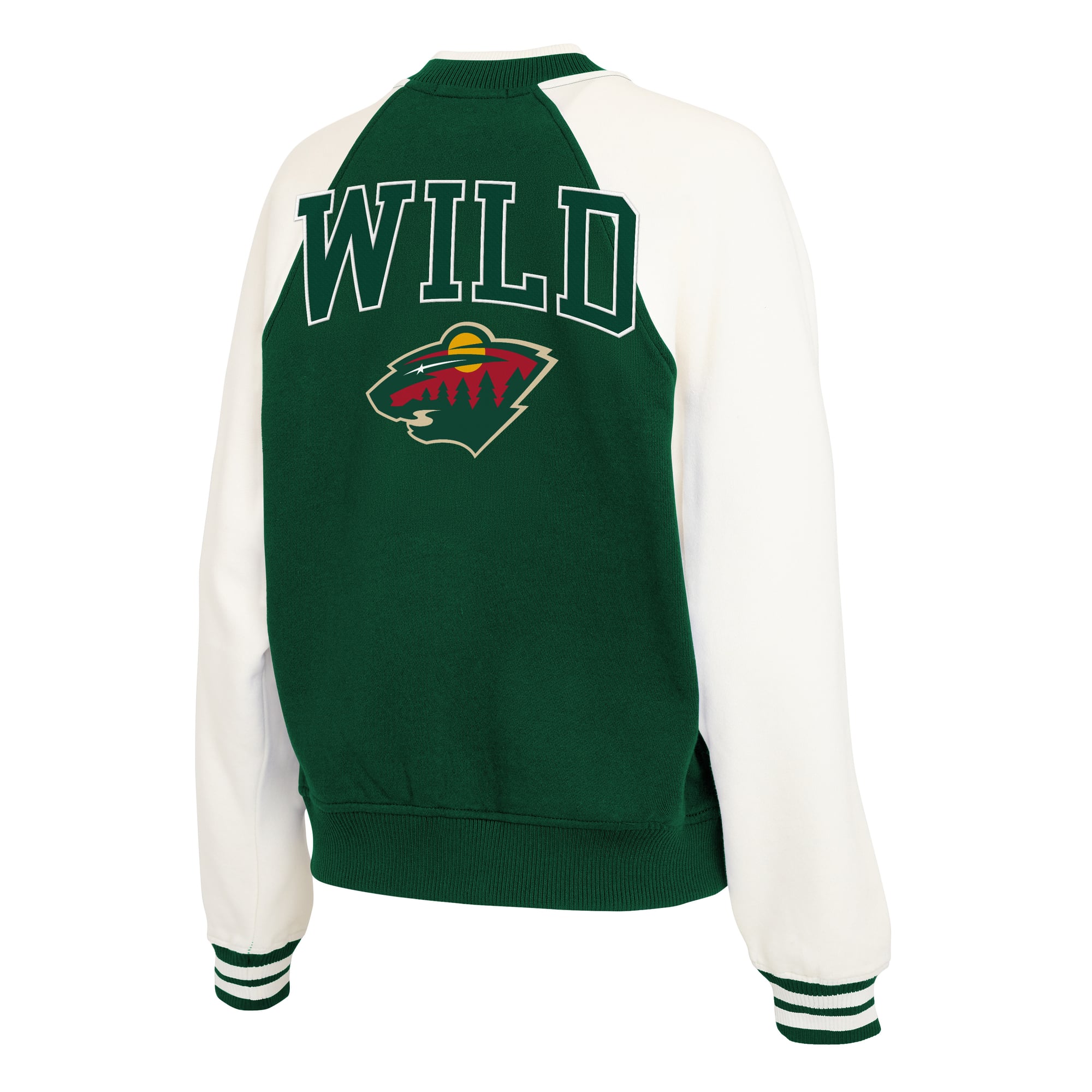 Veste polaire universitaire zippée verte et blanche Minnesota Wild de la marque WEAR by Erin Andrews pour femmes