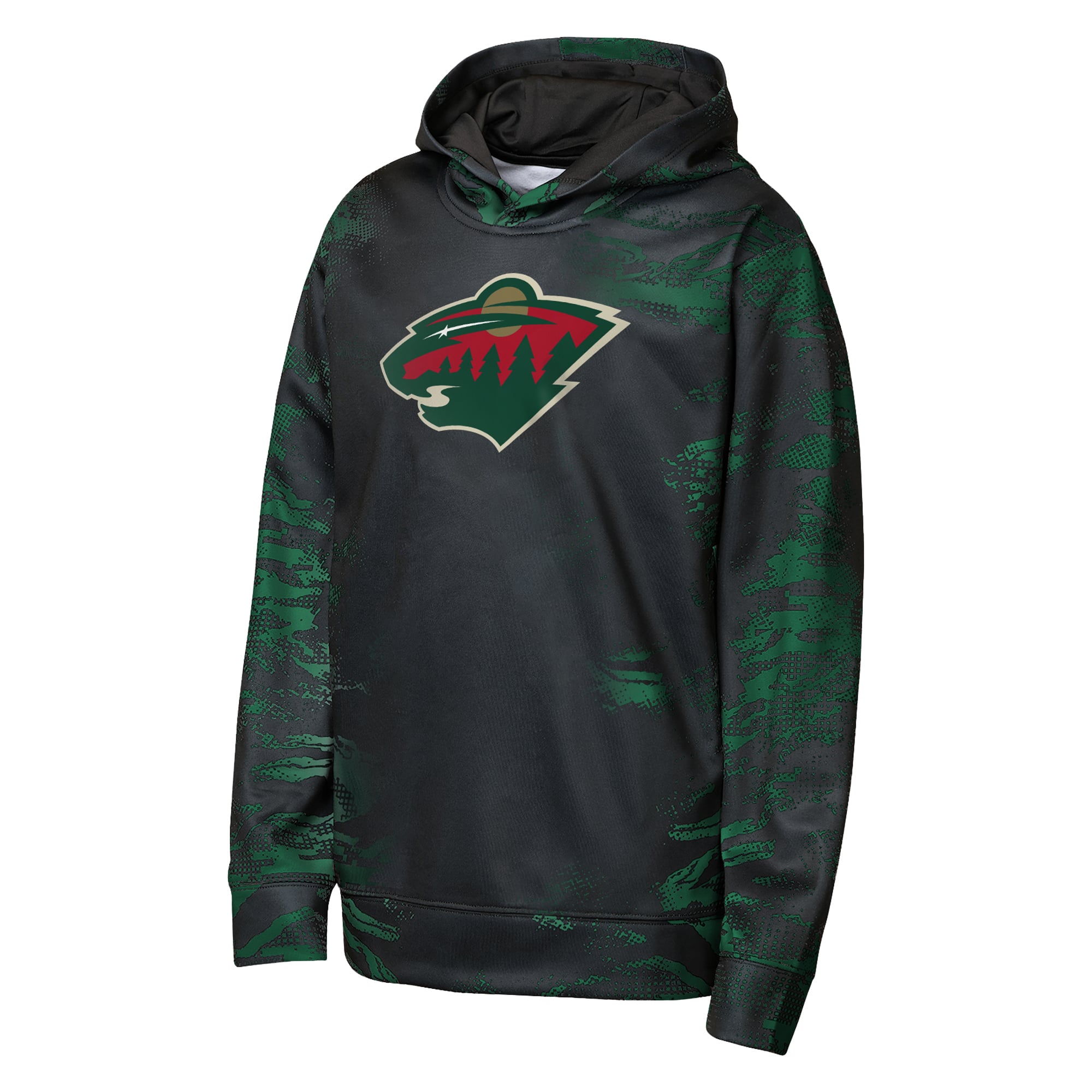 Sweat à capuche noir Youth Outerstuff Minnesota Wild Team Dynamics