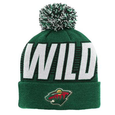 Minnesota Wild Outerstuff Youth Cuffed Knit Hat with Pom - Green