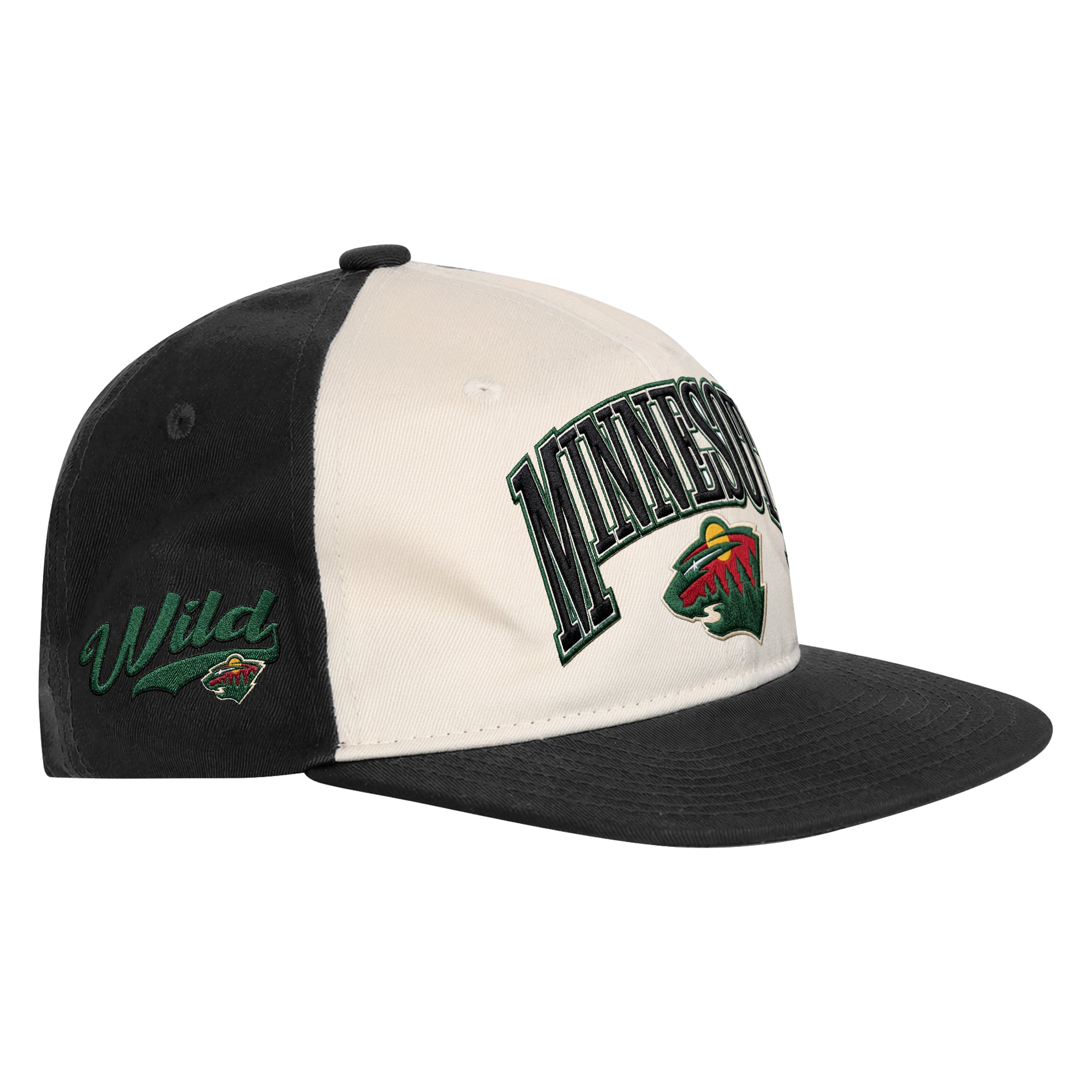 Casquette snapback Youth Outerstuff naturelle/noire Minnesota Wild Arch