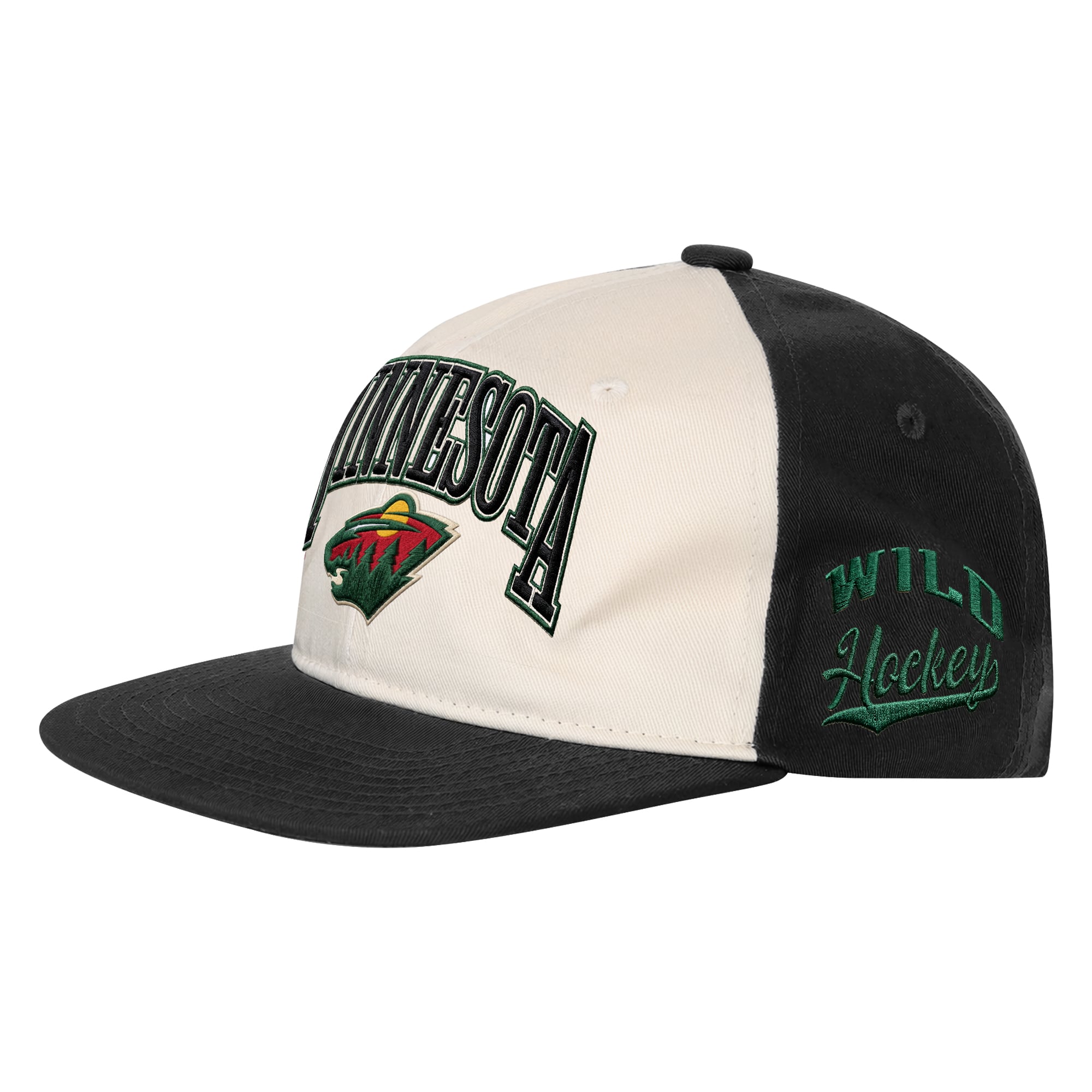 Casquette snapback Youth Outerstuff naturelle/noire Minnesota Wild Arch