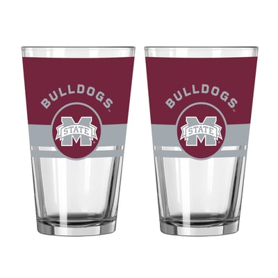 Mississippi State Bulldogs Logo Brands Two-Piece 16oz. Horizon Pint Glass Set