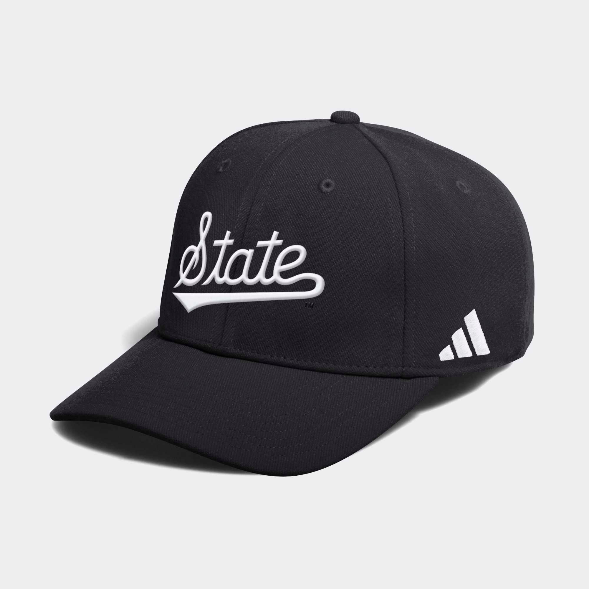 Casquette adidas noire pour homme Mississippi State Bulldogs 2026 Sideline Flex