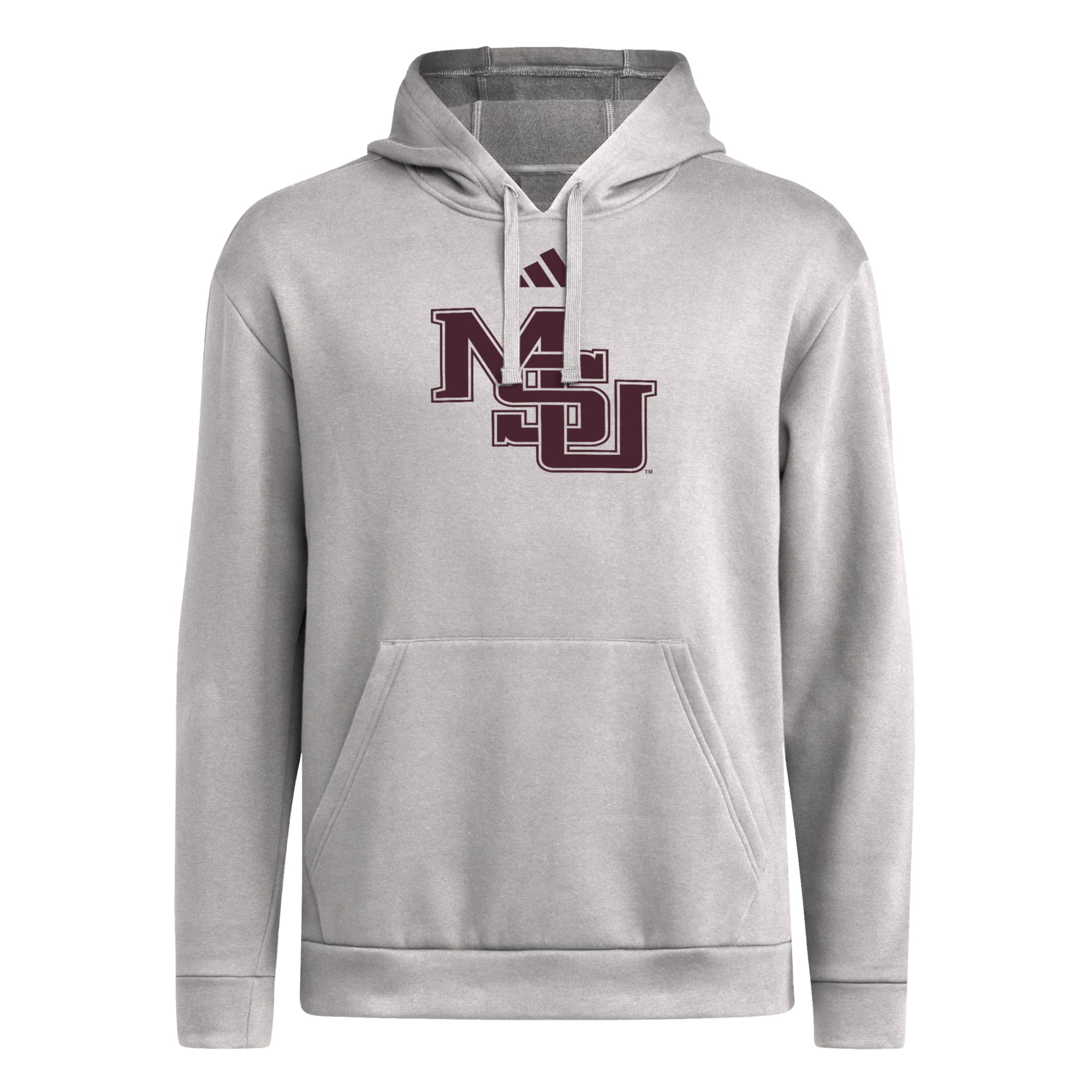 Sweat à capuche en polaire adidas gris Mississippi State Bulldogs pour homme