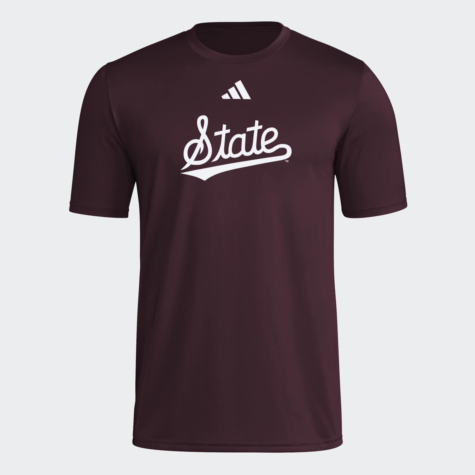 Men's adidas  Maroon Mississippi State Bulldogs 2026 Locker Logo Pre-Game T-Shirt