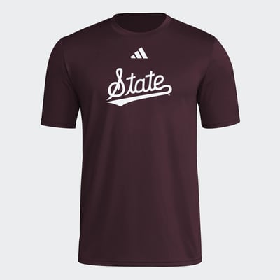 T-shirt d'avant-match Mississippi State Bulldogs adidas 2026 avec logo des vestiaires - Bordeaux